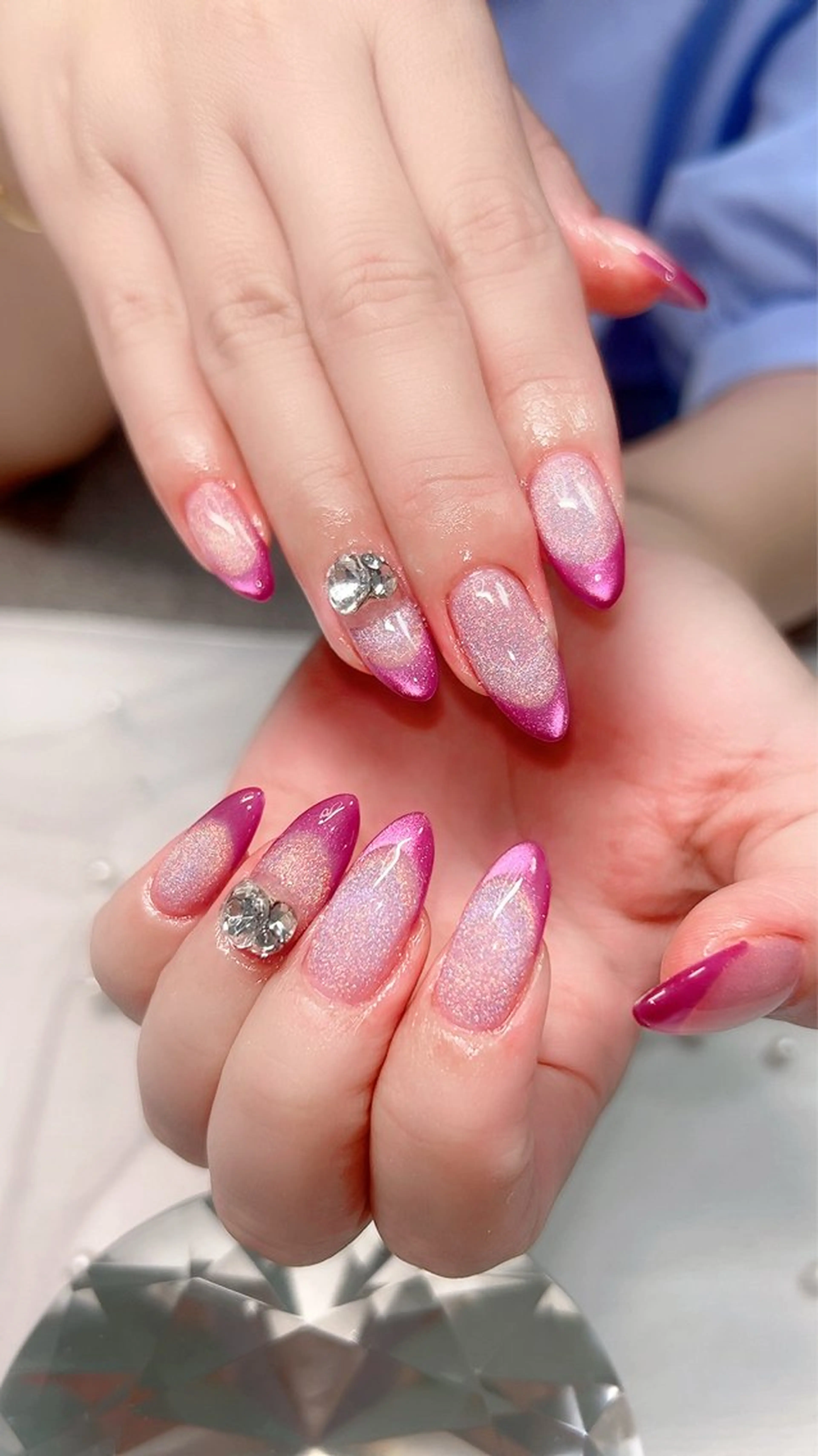 ネイル ラメ(グリッター) マグネットネイル ピンク Cute Tips nailのネイルデザイン