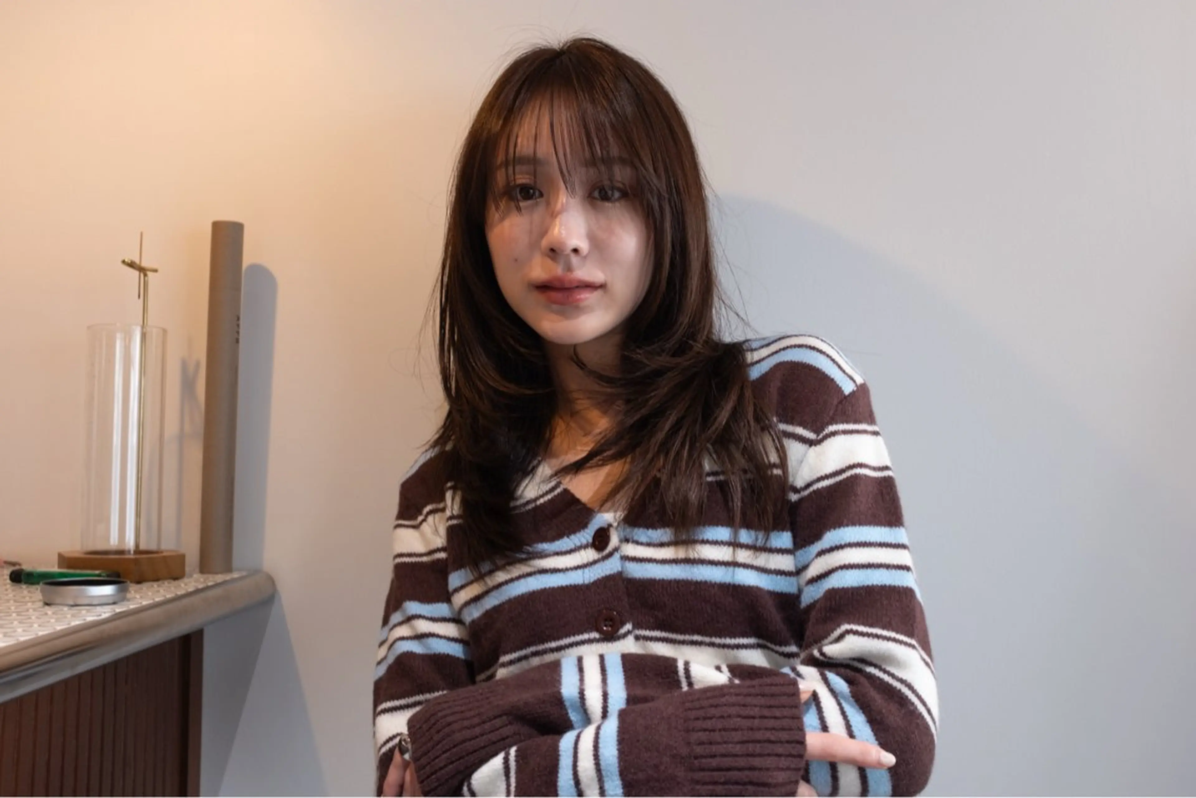 セミロング カラー ヘアアレンジ カット ヘアカラー トリートメント opus 店長大和 レイヤー/赤み消しのヘアスタイル