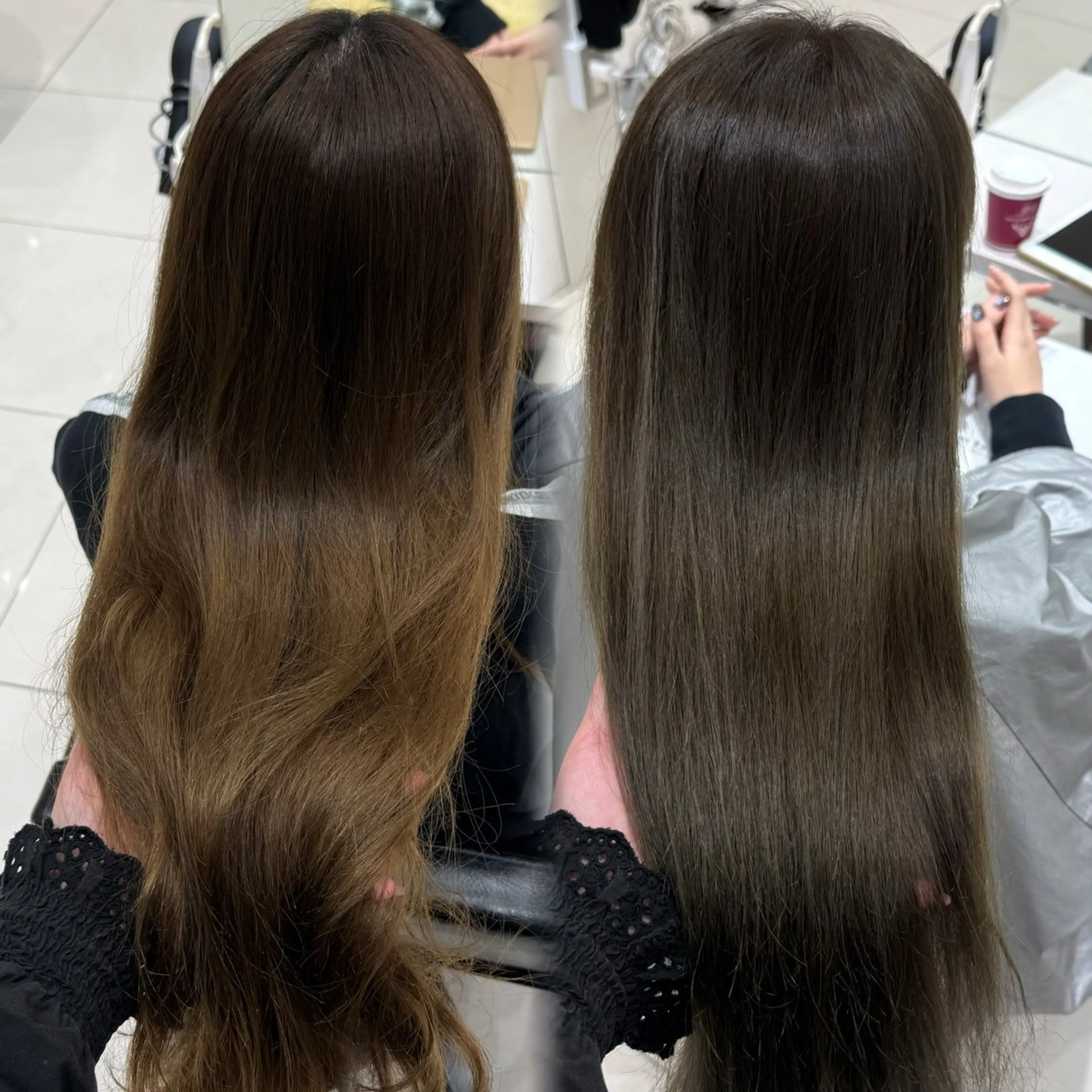 ロング カラー ヘアカラー トリートメント 内田 志乃のヘアスタイル