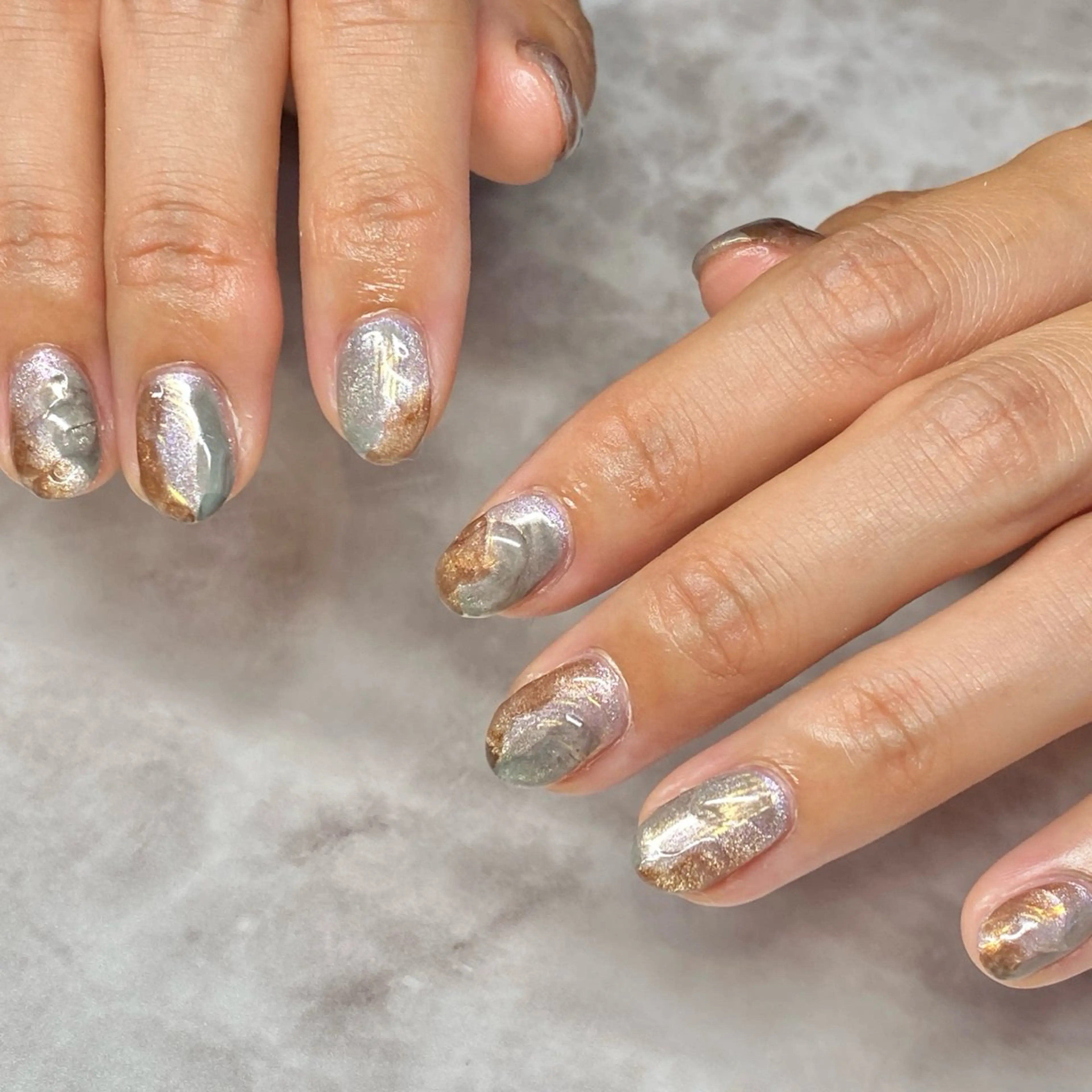 ネイル オーロラネイル マグネットネイル ニュアンスネイル Loca所属・Loca.nails Kasumiのネイルデザイン