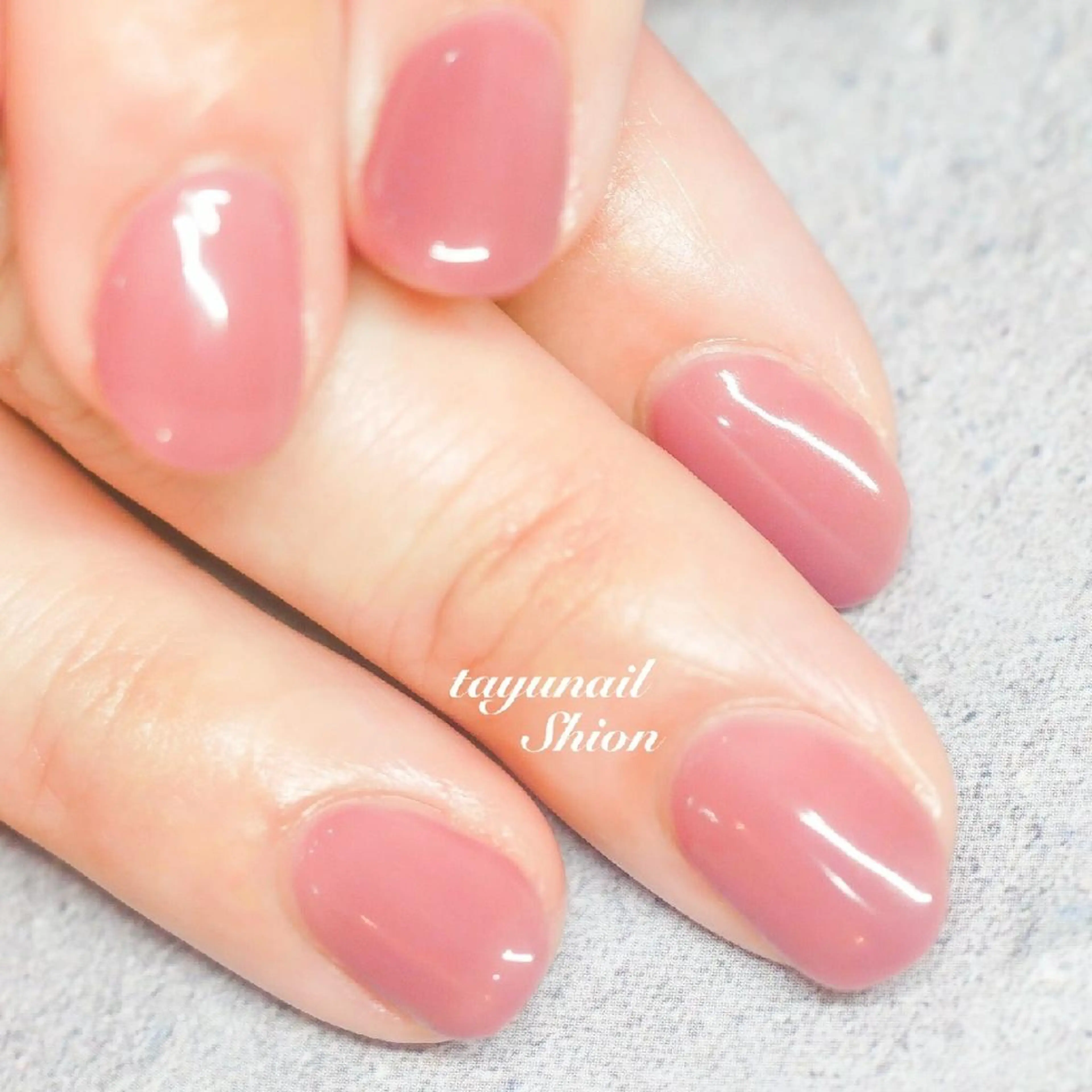 ネイル ブルー ジェルネイル ワンカラーネイル パラジェル ピンク ネイルサロン・ネイルスクール　たゆnail所属・ネイルサロン 【たゆnail】のネイルデザイン