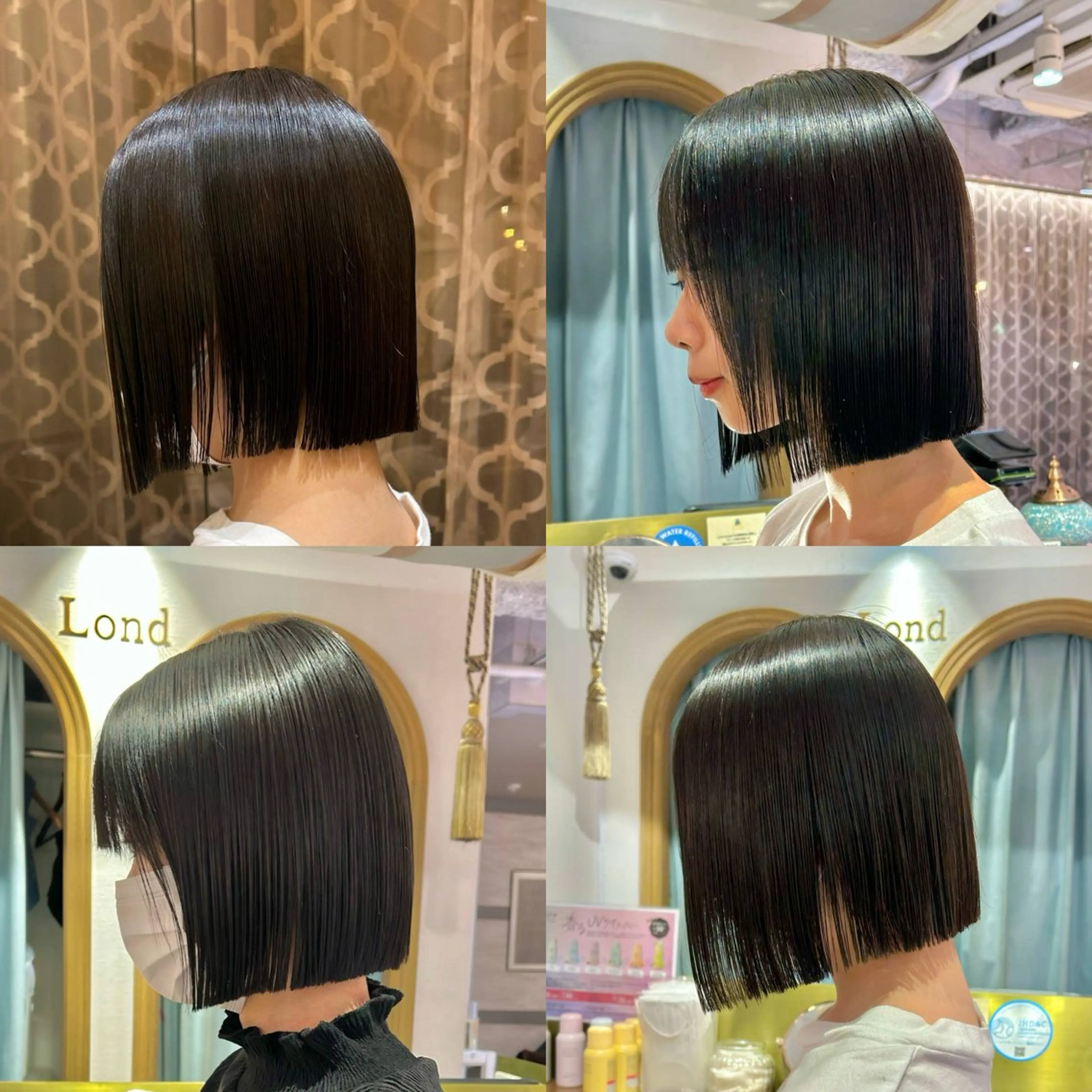 ミディアム ワンレンボブ ボブ 顔周りカット 髪質改善 縮毛矯正 髪質改善【縮毛矯正】 北千住で美髪に導く人のヘアスタイル