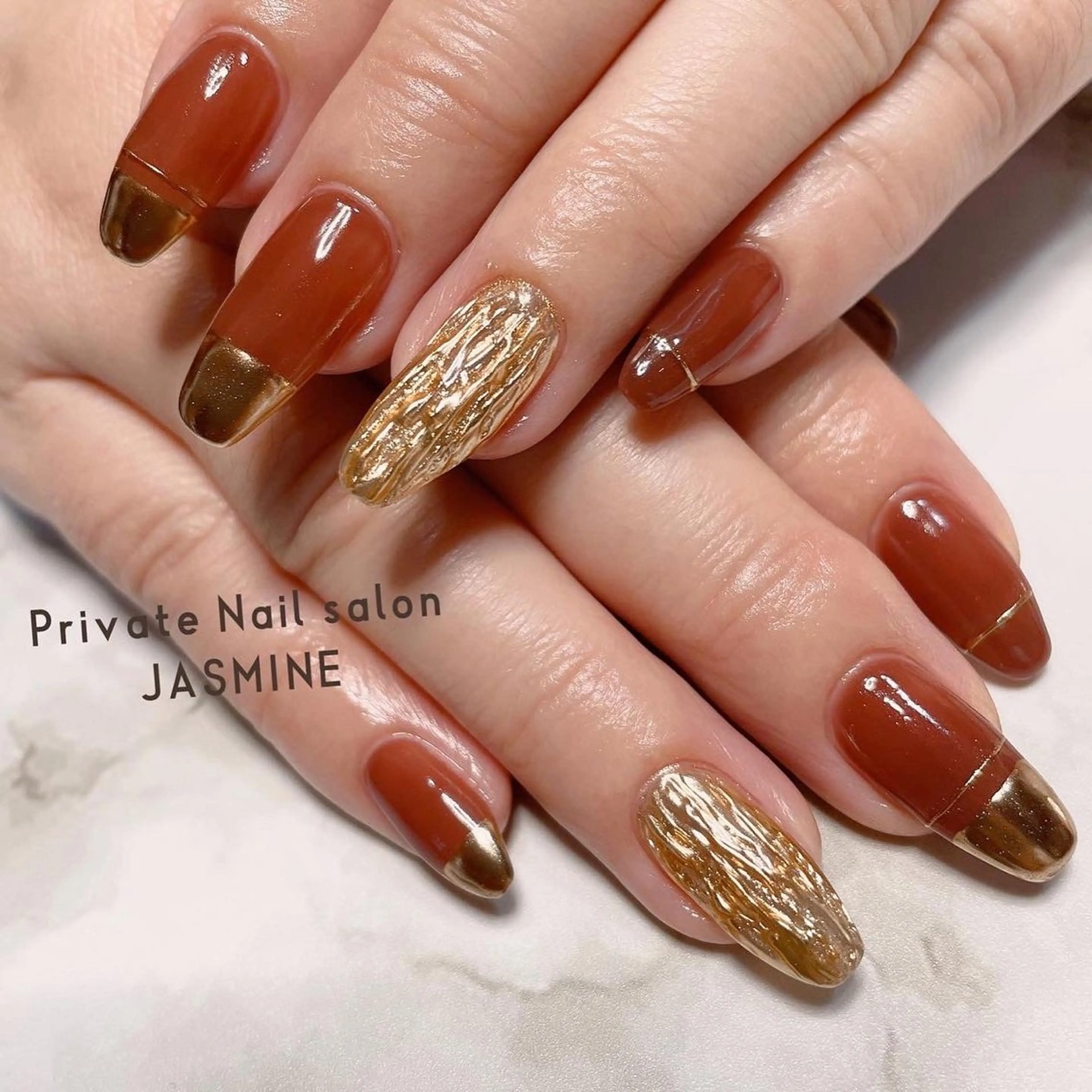 ネイル フレンチネイル ミラーネイル Nail salon JASMINEのネイルデザイン