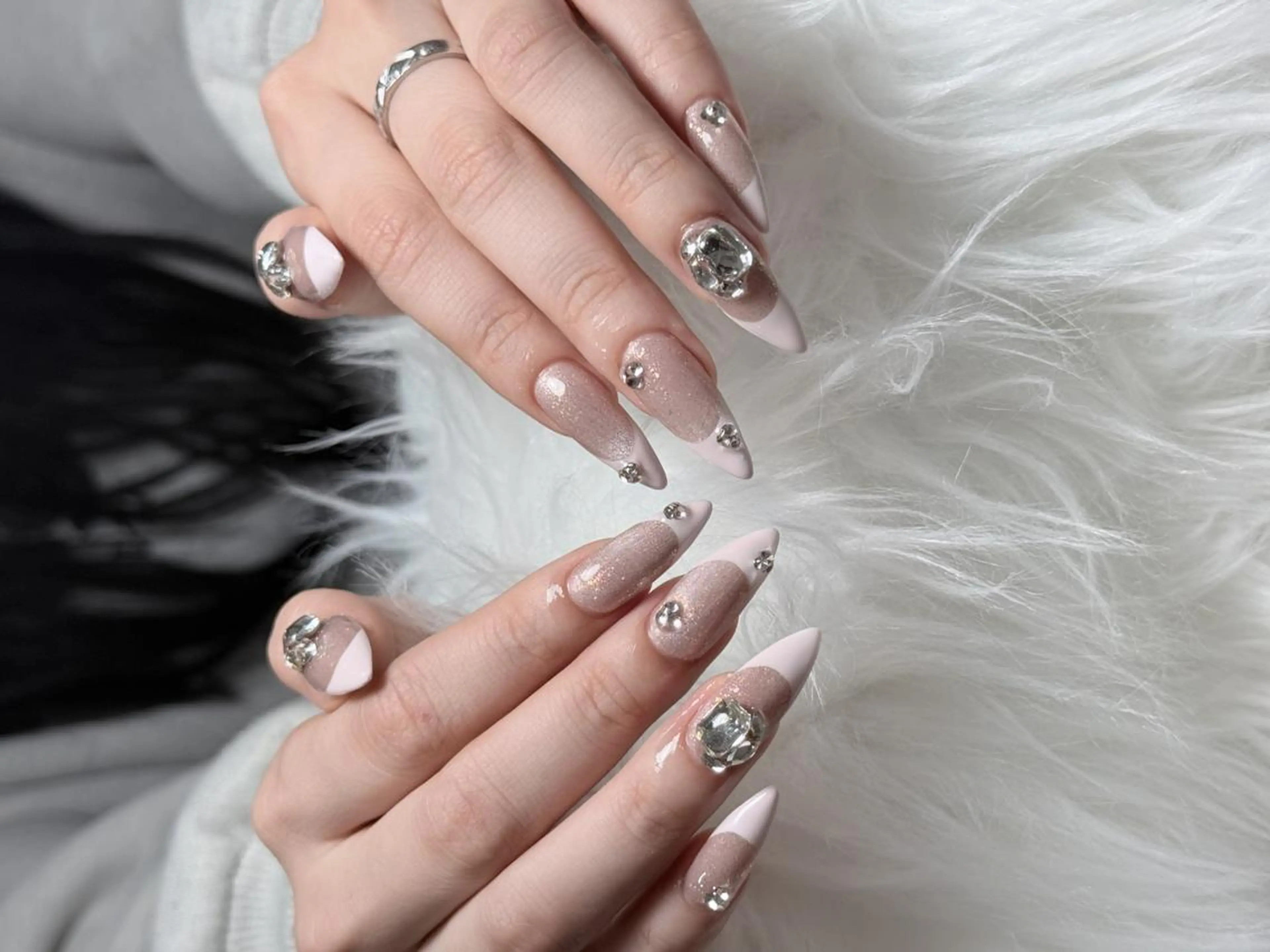 ネイル ボルドー チークネイル 長さ出し フレンチネイル ジェルネイル ハンドネイル Belle Nail Salonのネイルデザイン