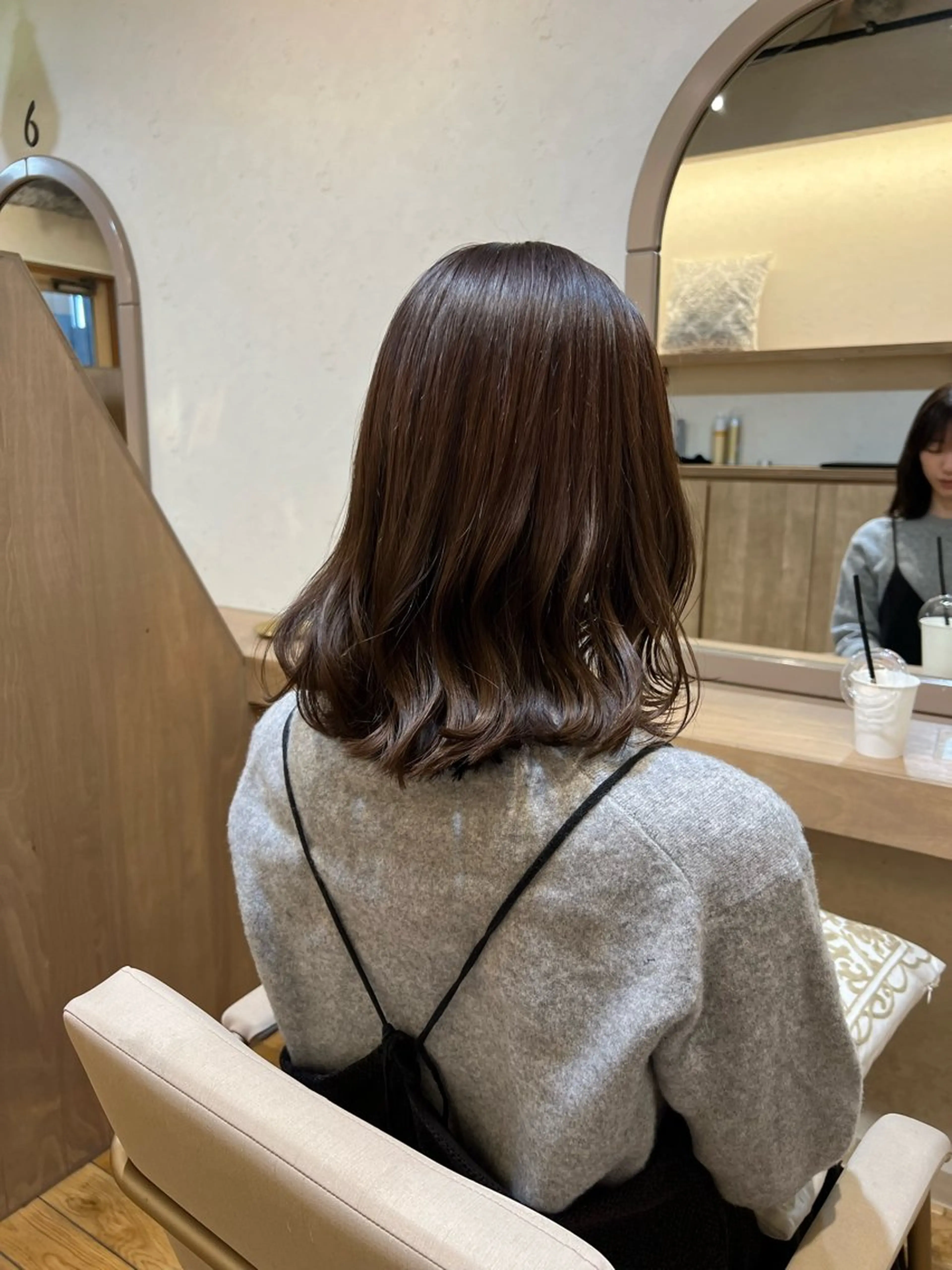 ミディアム カラー 切りっぱなしボブ ボブ 神戸ボブ✂️ ioe三宮/田 伸佳のヘアスタイル