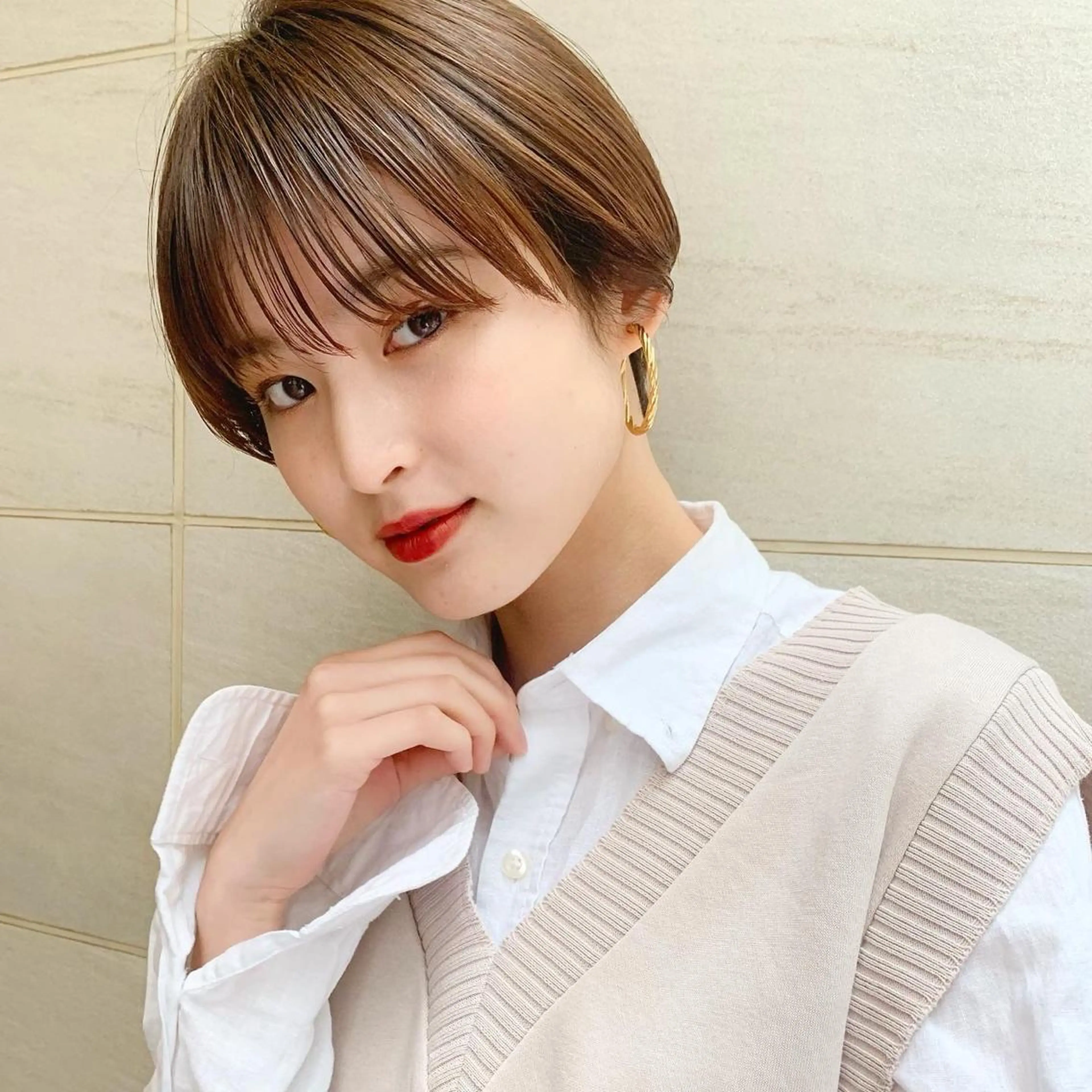 ショート カラー 似合わせカット ショートヘア 🌱小顔ヘア/ボブ ミディアム/双葉🌱のヘアスタイル