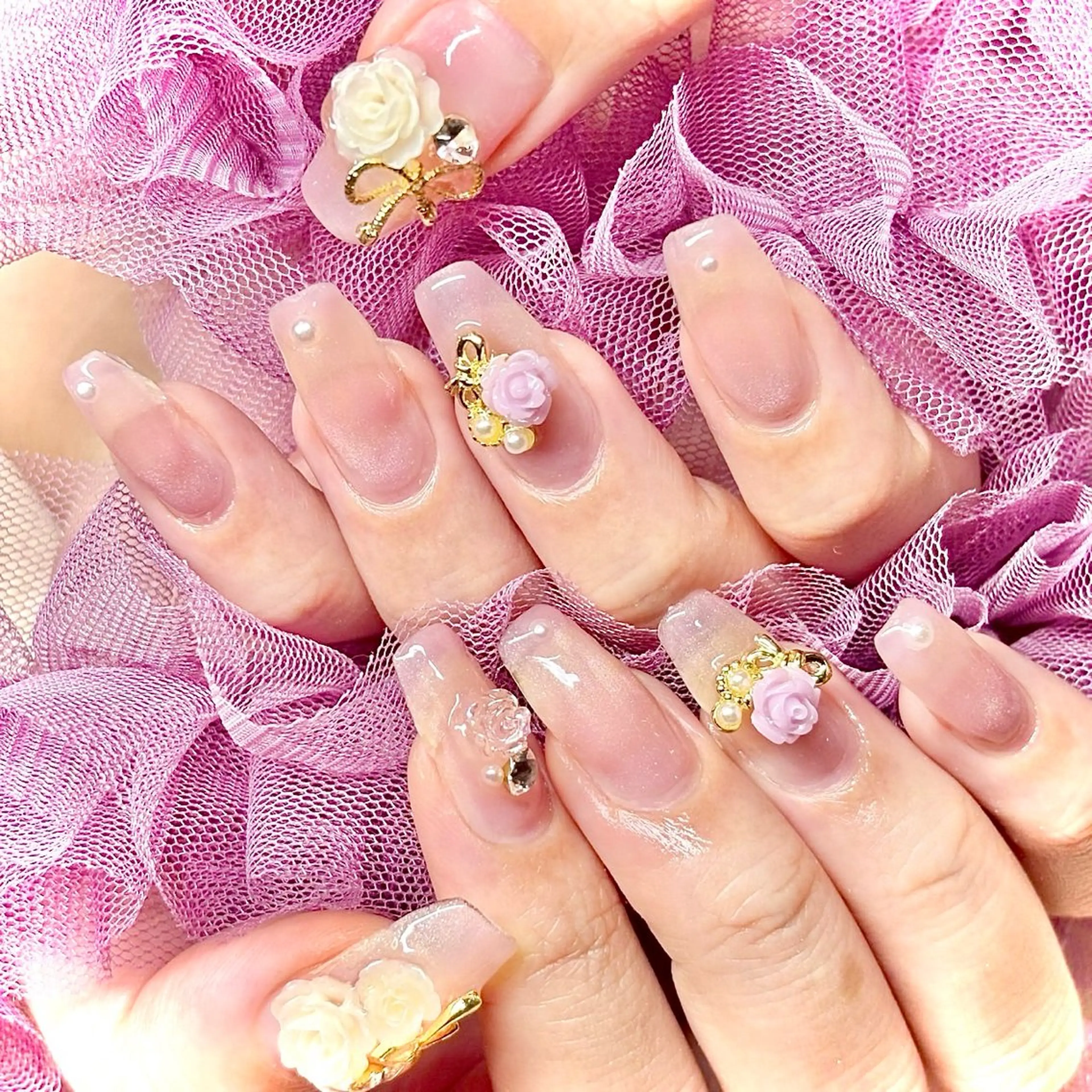 ネイル フラワーネイル 韓国ネイル マグネットネイル スカルプネイル ワンホンネイル miminon 自宅ネイルサロンのネイルデザイン