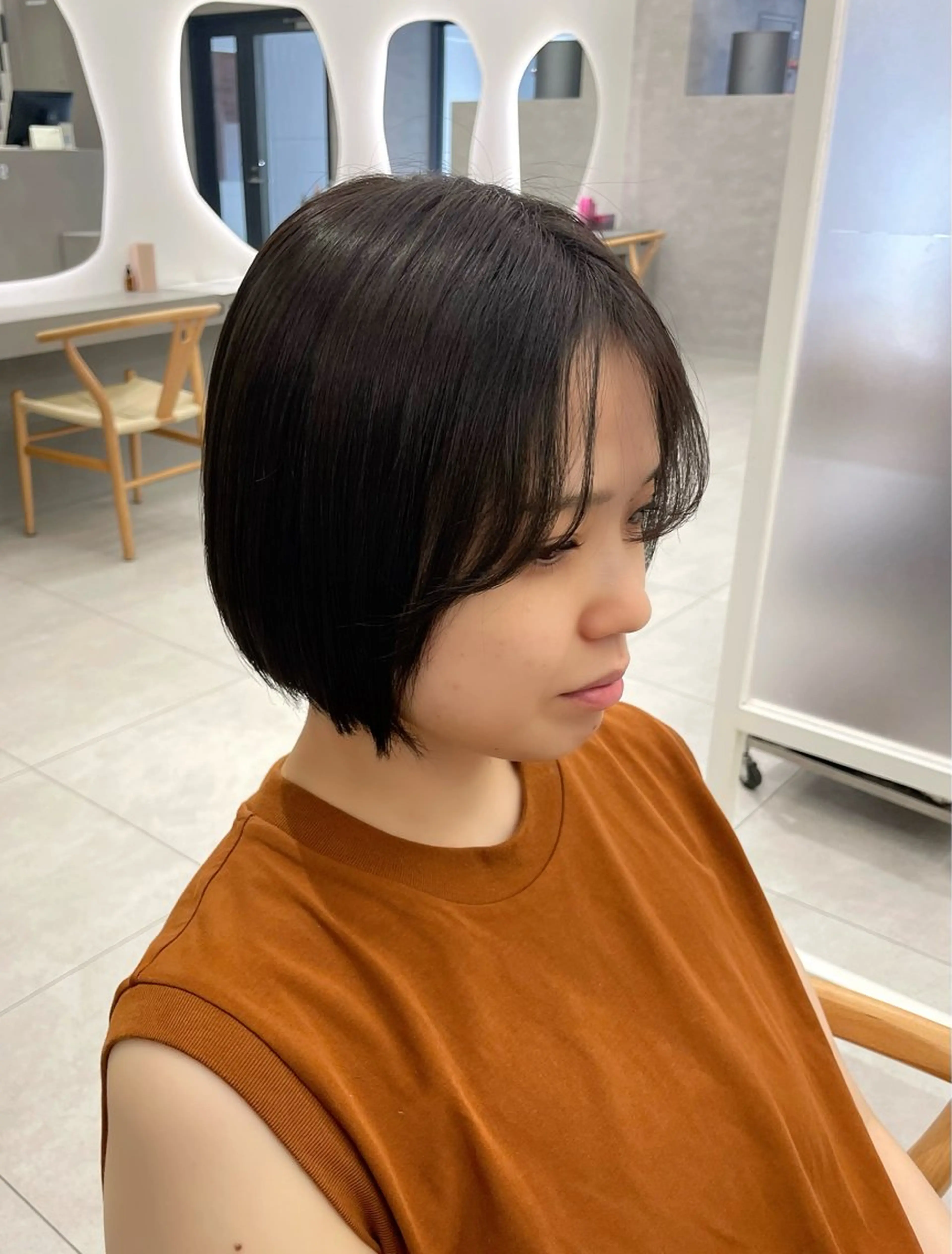 ショート カラー 透明感カラー ヘアカラー トリートメント 愛華 【geep】のヘアスタイル