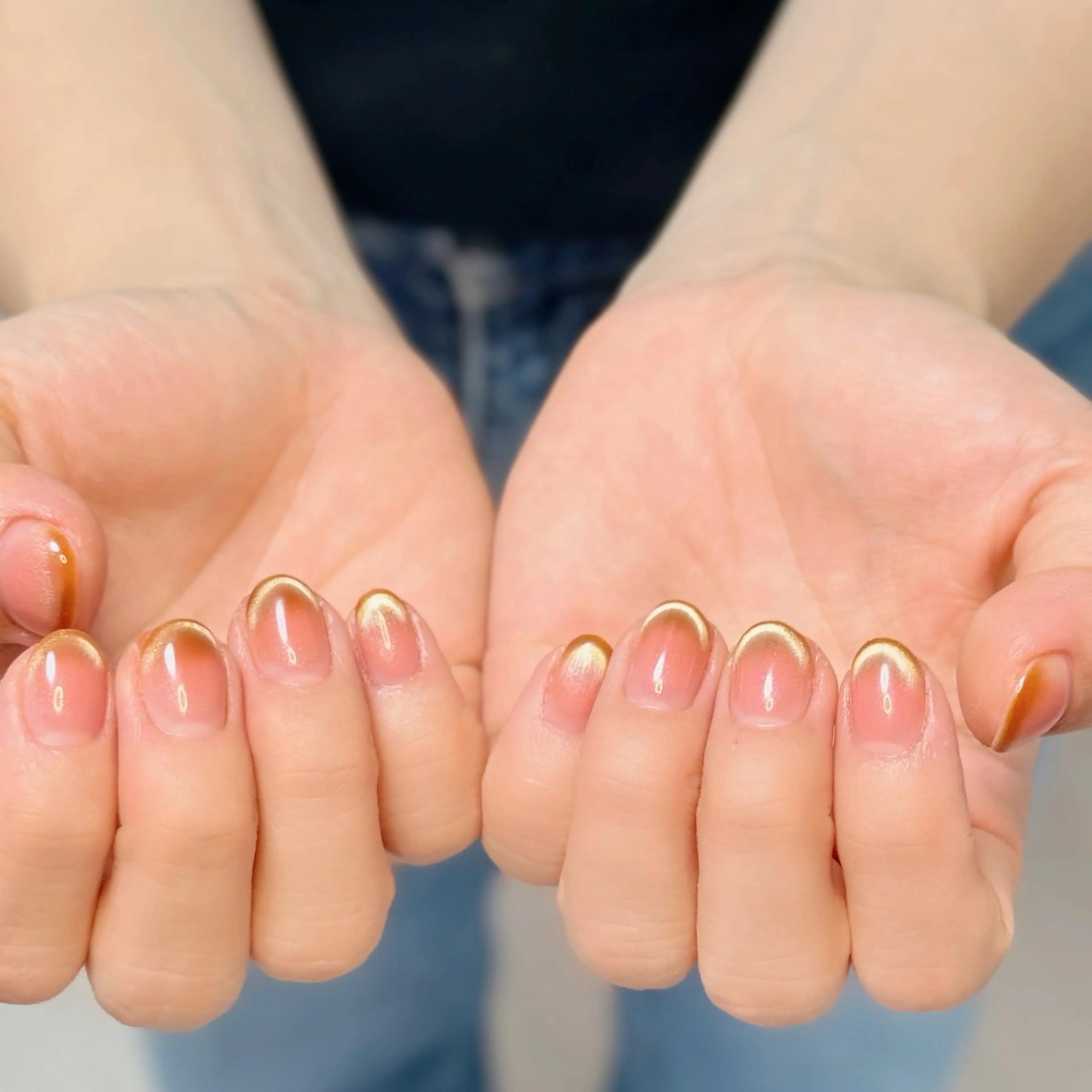 ネイル アートネイル オーロラネイル チークネイル フレンチネイル ガラスフレンチ ハンドネイル 🎀🎀YooLi Nail Salonのネイルデザイン