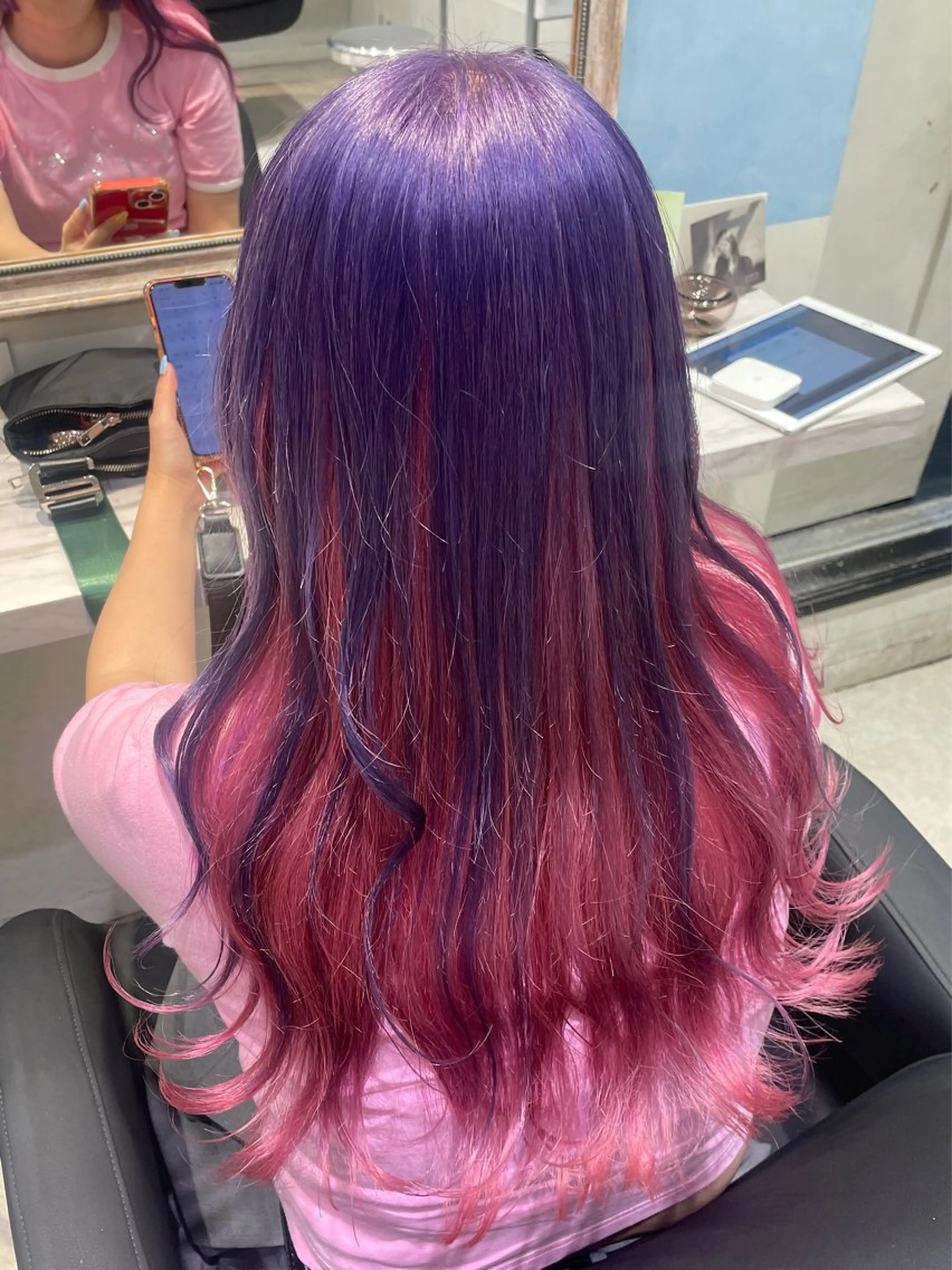 カラー ブリーチ デザインカラー ダブルカラー ハイトーンカラー ヘアカラー デザインカラー/ ヘアアレンジ/りりかのヘアスタイル