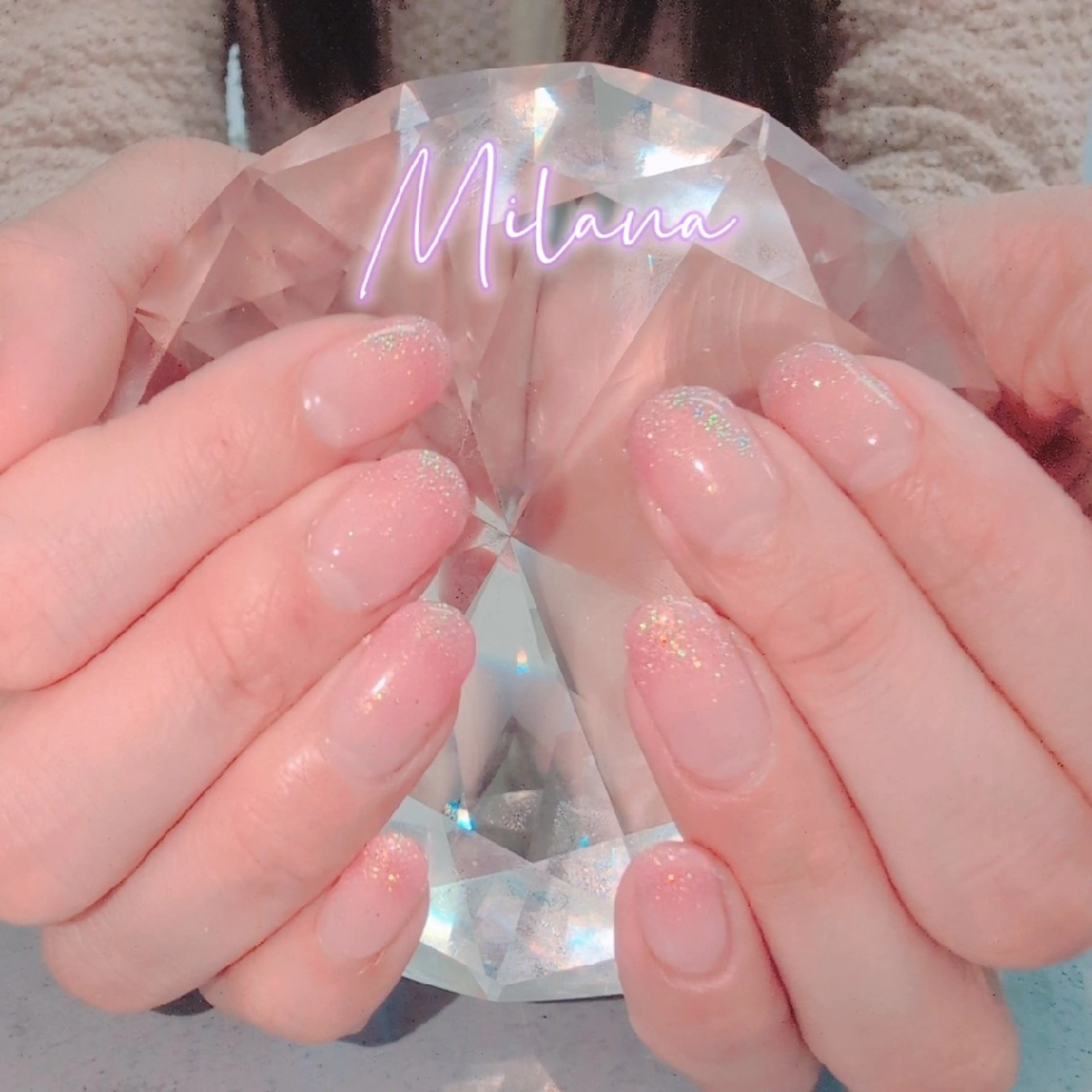 ネイル グラデーション ラメ(グリッター) ラメグラデーション ハンドネイル Milana 川瀬のネイルデザイン