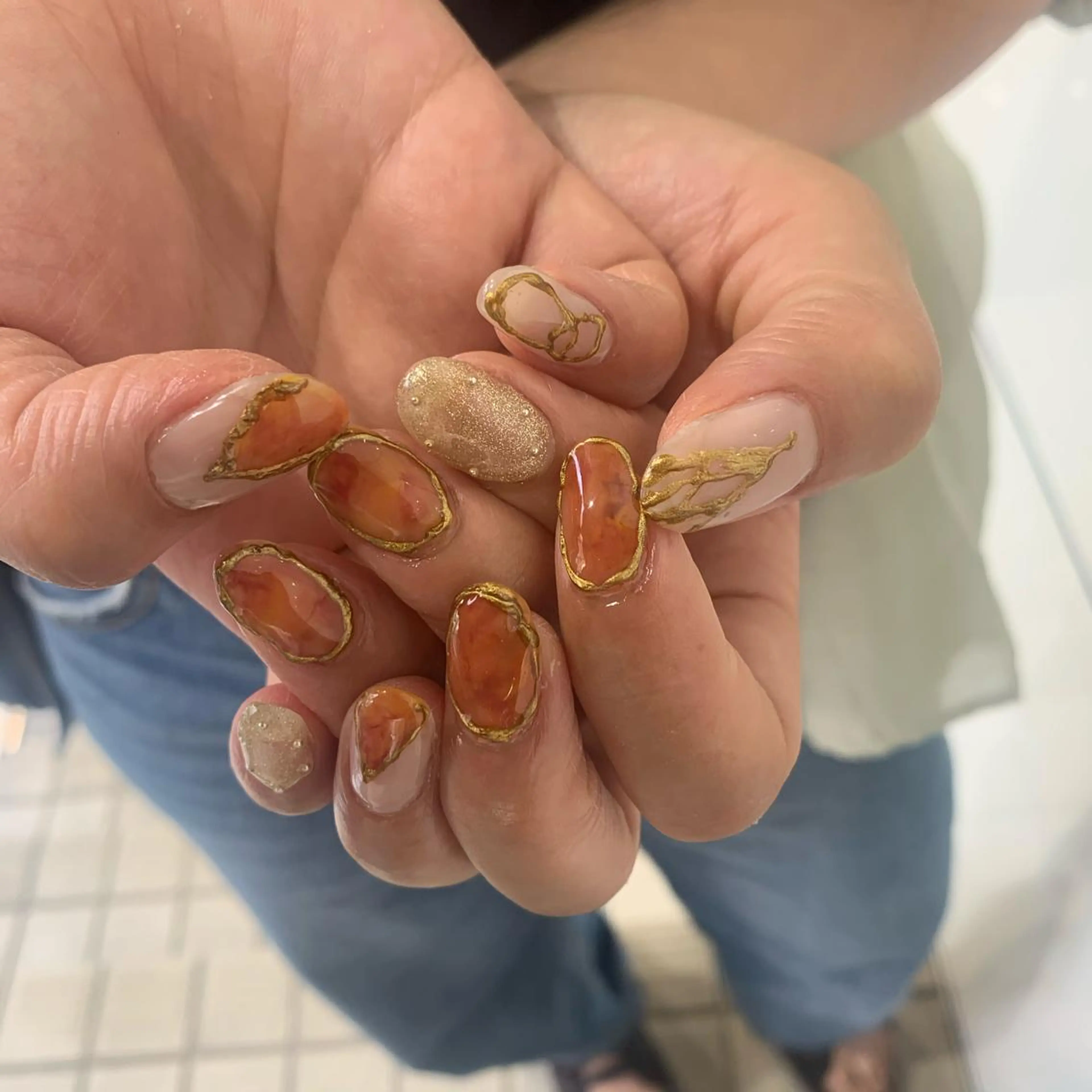 ネイル べっ甲ネイル 韓国ヘア🦋 MIYUのヘアスタイル