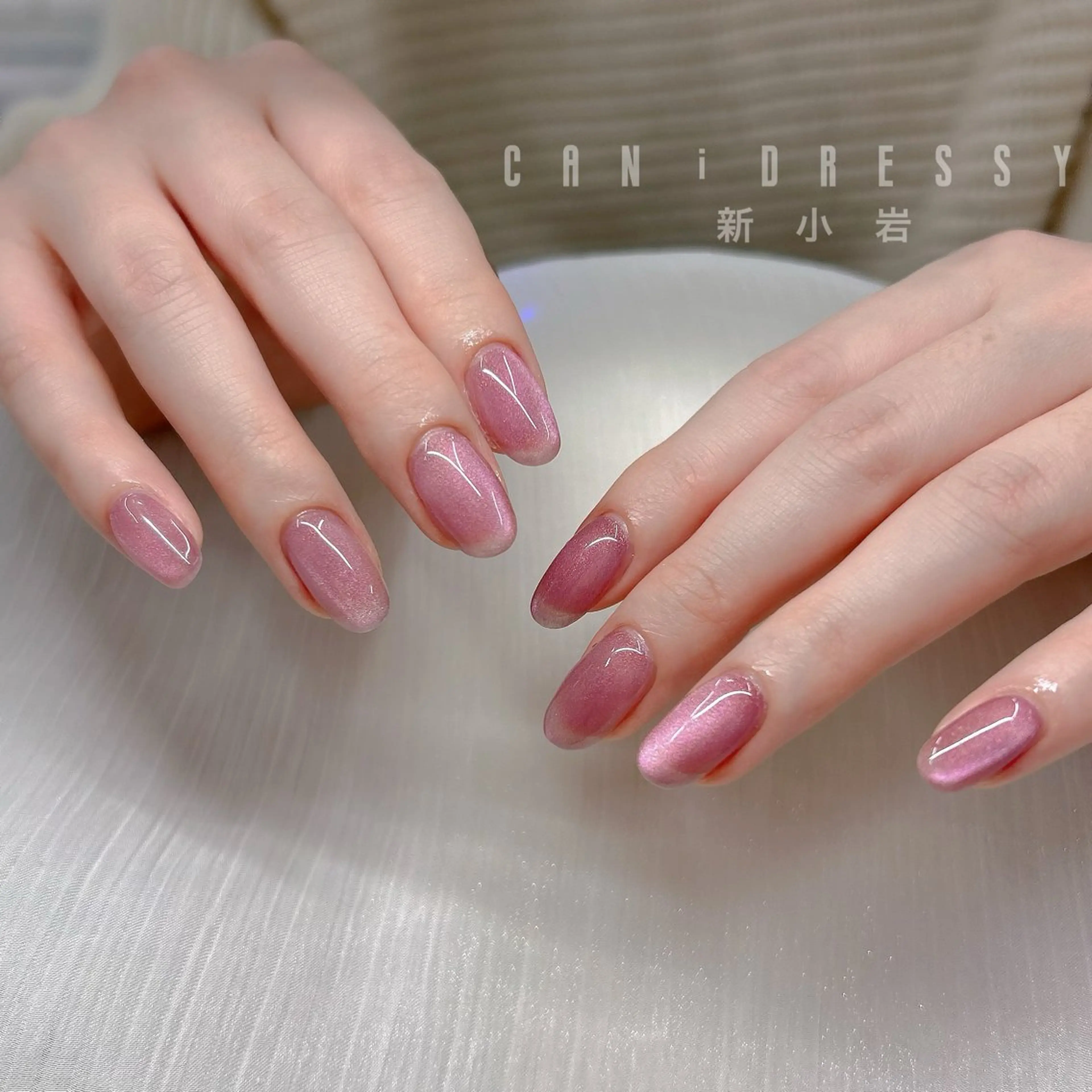 ネイル マグネットネイル ピンク ハンドネイル キャンアイドレッシー 新小岩のネイルデザイン