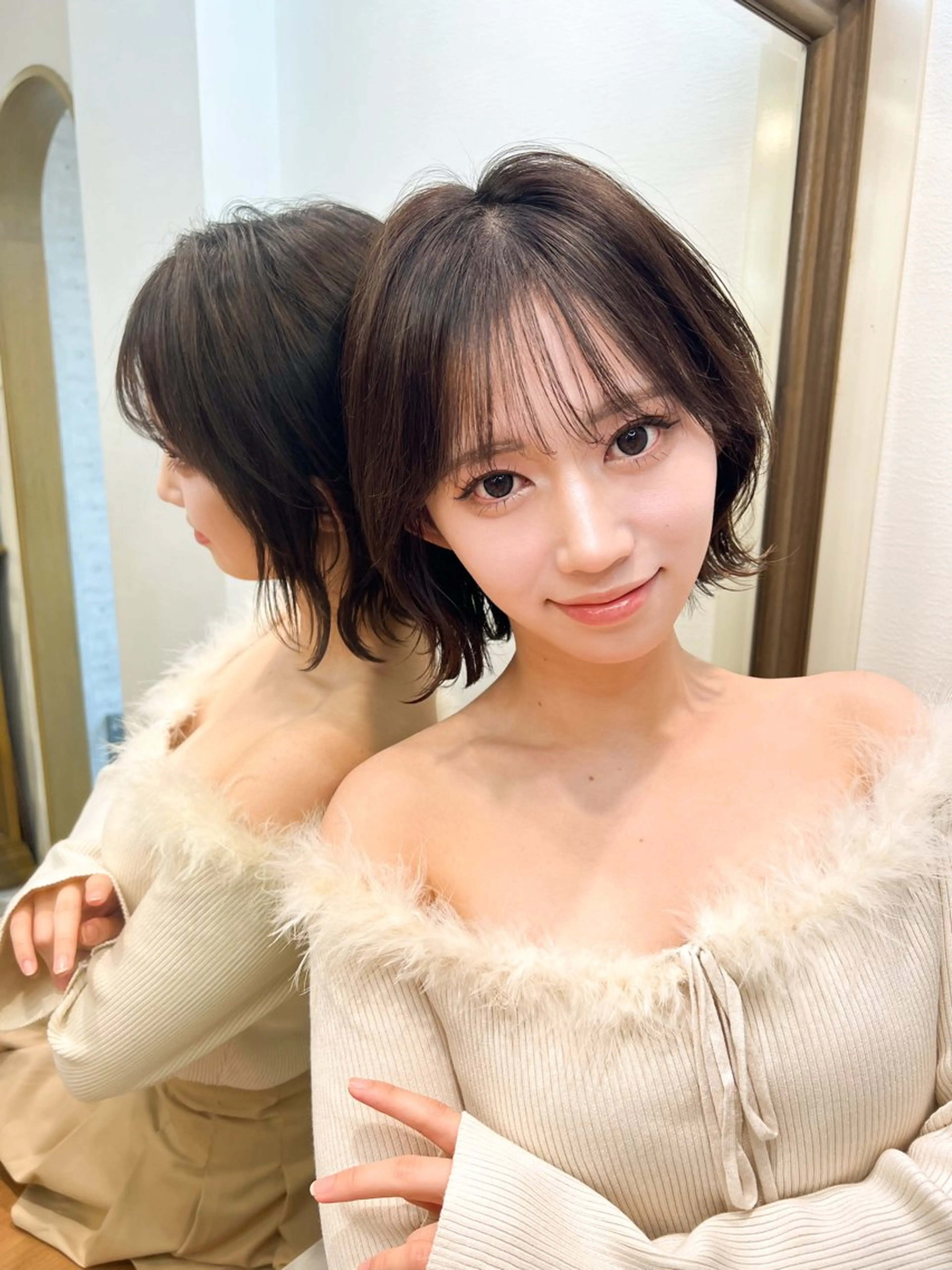 ショート ボブ レイヤーカット カット ヘアカラー トリートメント ‎🤍くびれレイヤー /韓国風🖤菊池瑛士のヘアスタイル