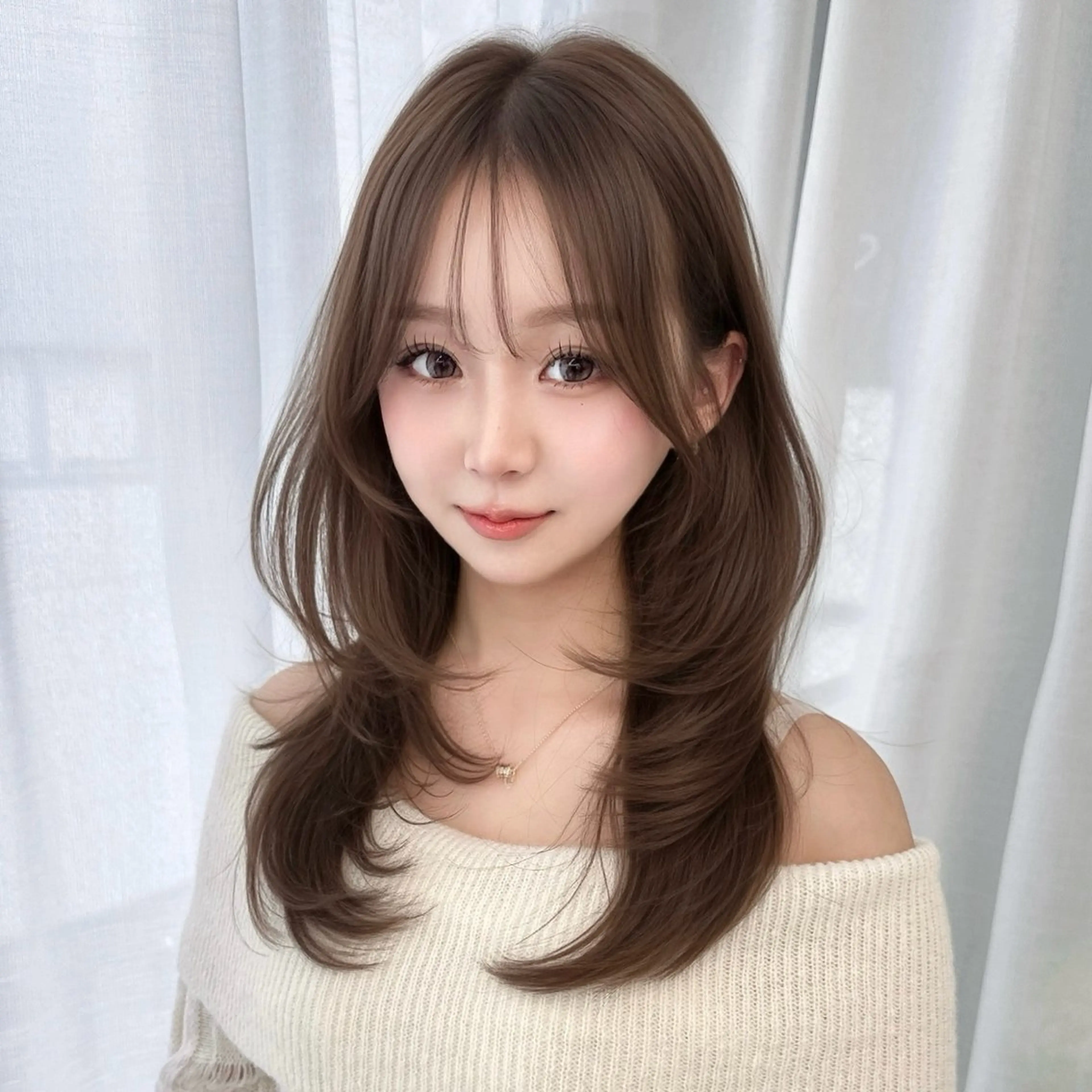 セミロング カラー カット ヘアカラー ヘアセット kiti所属・kana 栄美容師/韓国ヘアのヘアスタイル