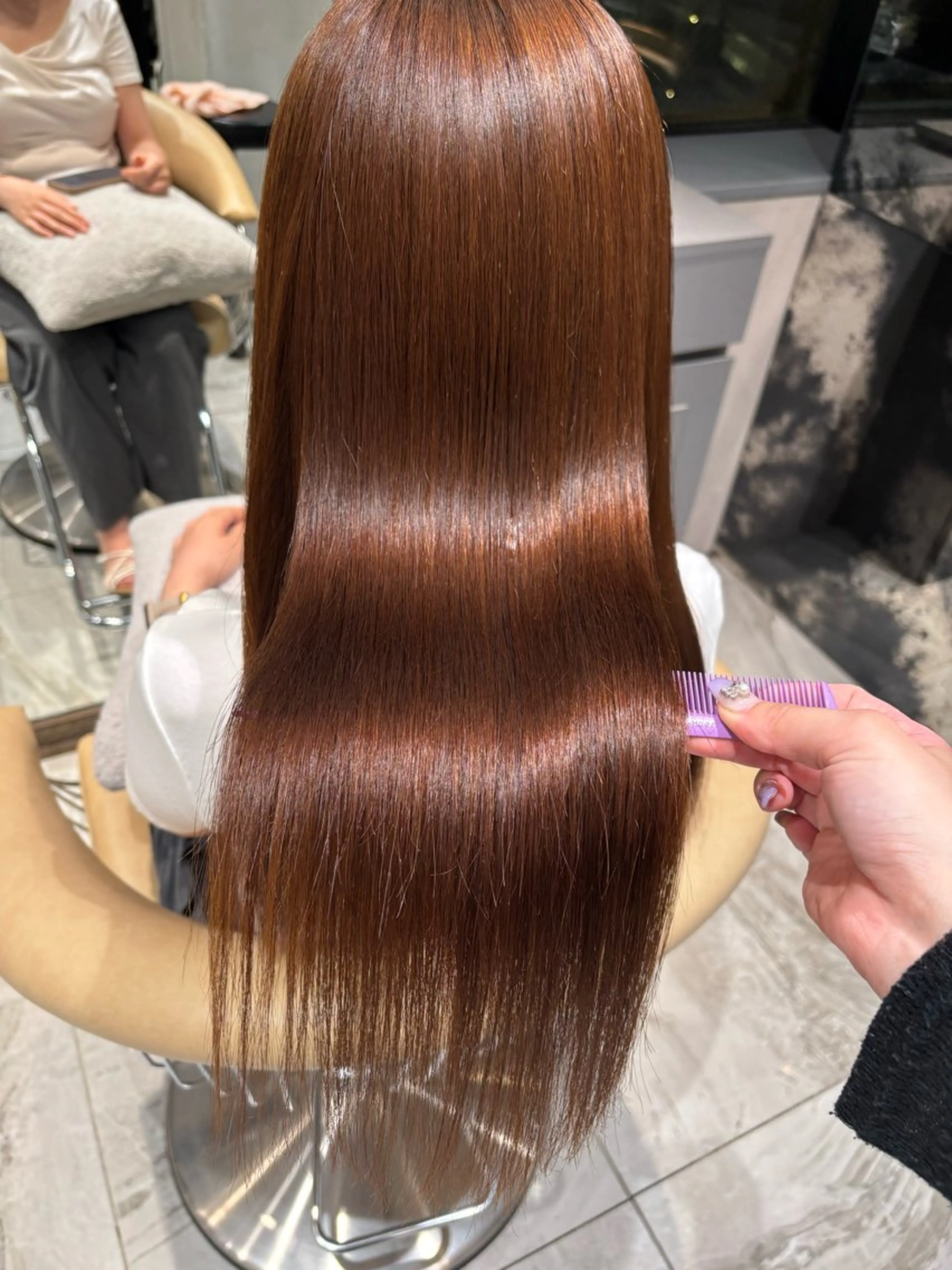 ロング 縮毛矯正 トリートメント 透明感カラー/艶髪 髪質改善/ayariのヘアスタイル