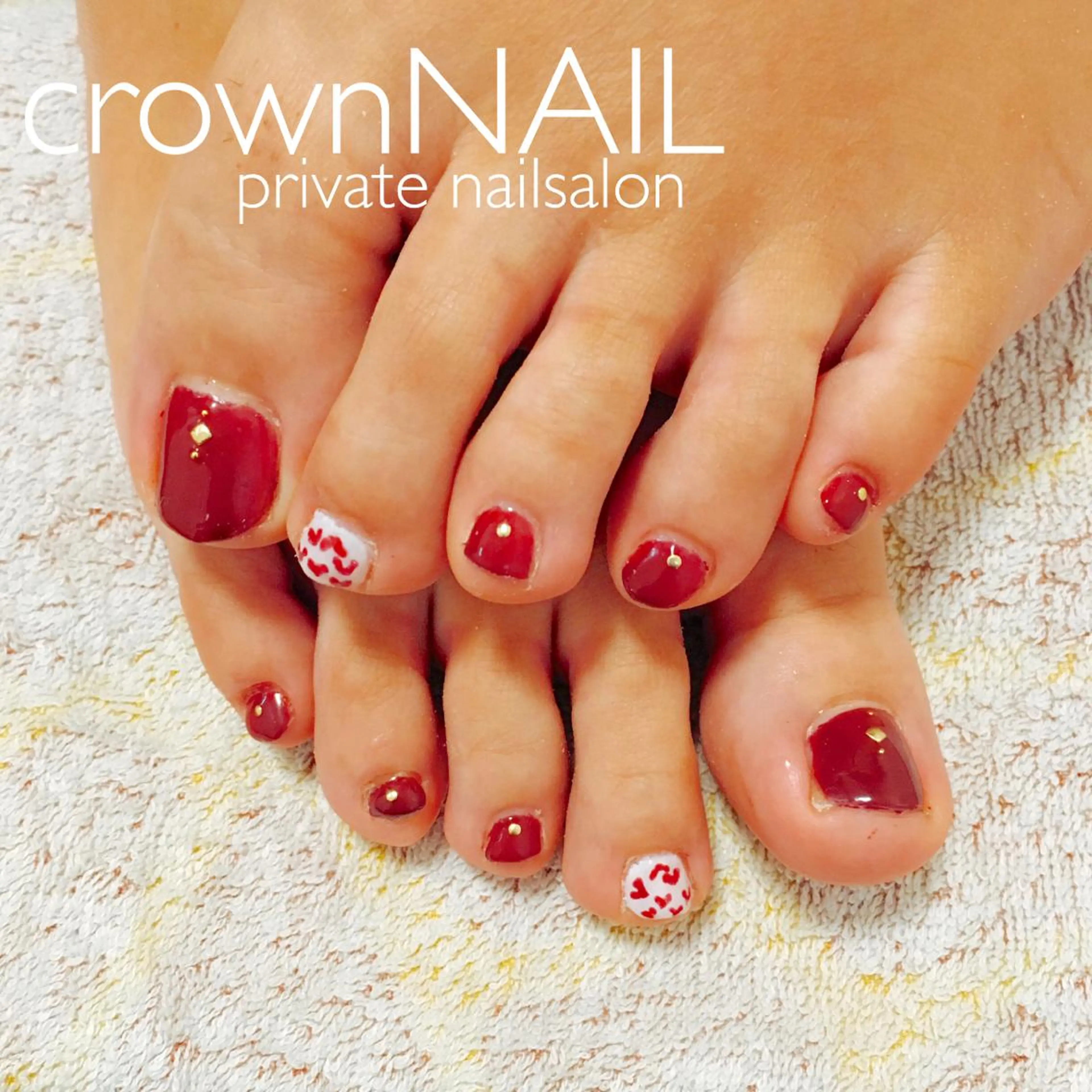 ネイル アートネイル ボルドー ハート ensowa✱laf NAILのネイルデザイン