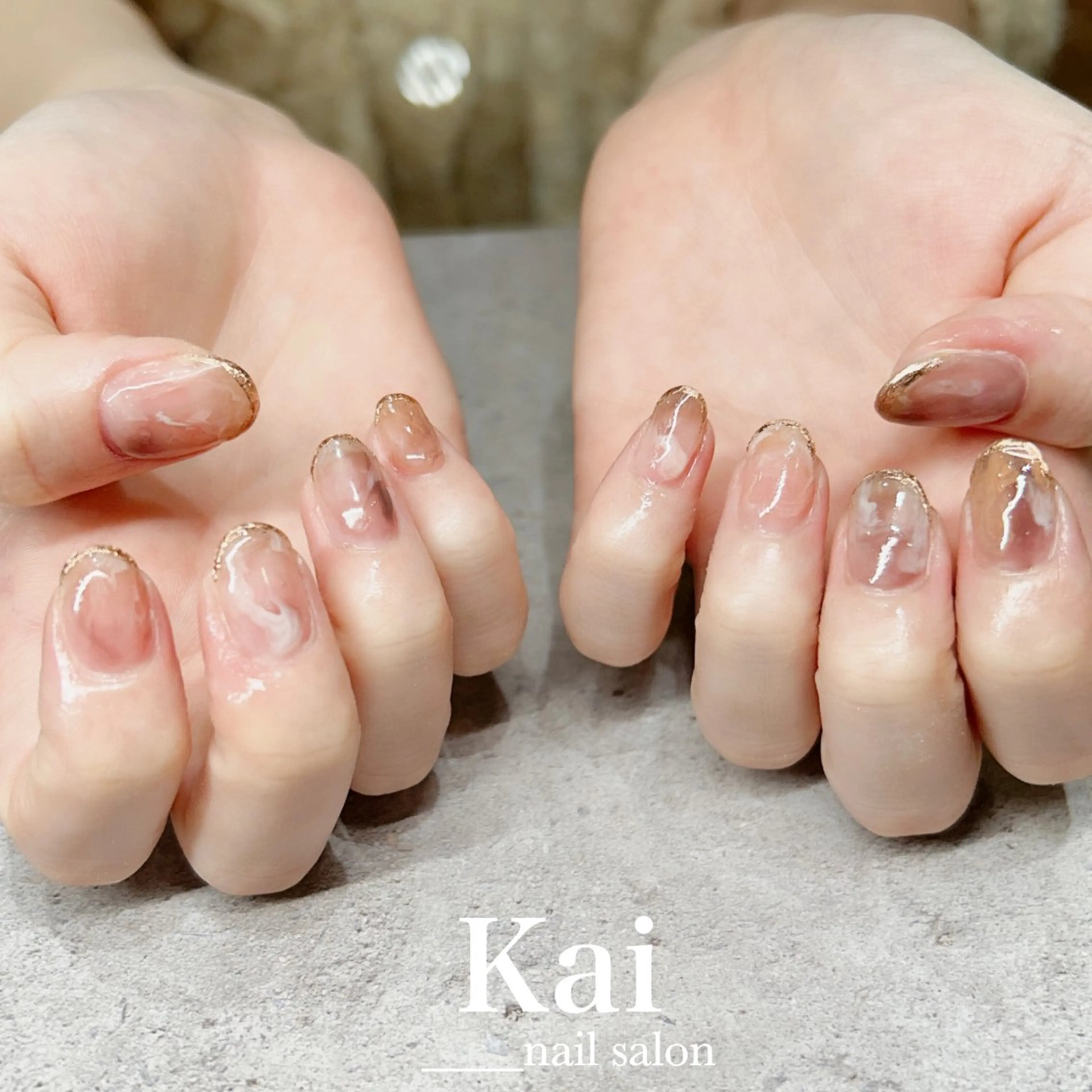 ネイル フレンチネイル 韓国ネイル ニュアンスネイル シンプルネイル 冬ネイル Kai  nail Mayukoのネイルデザイン