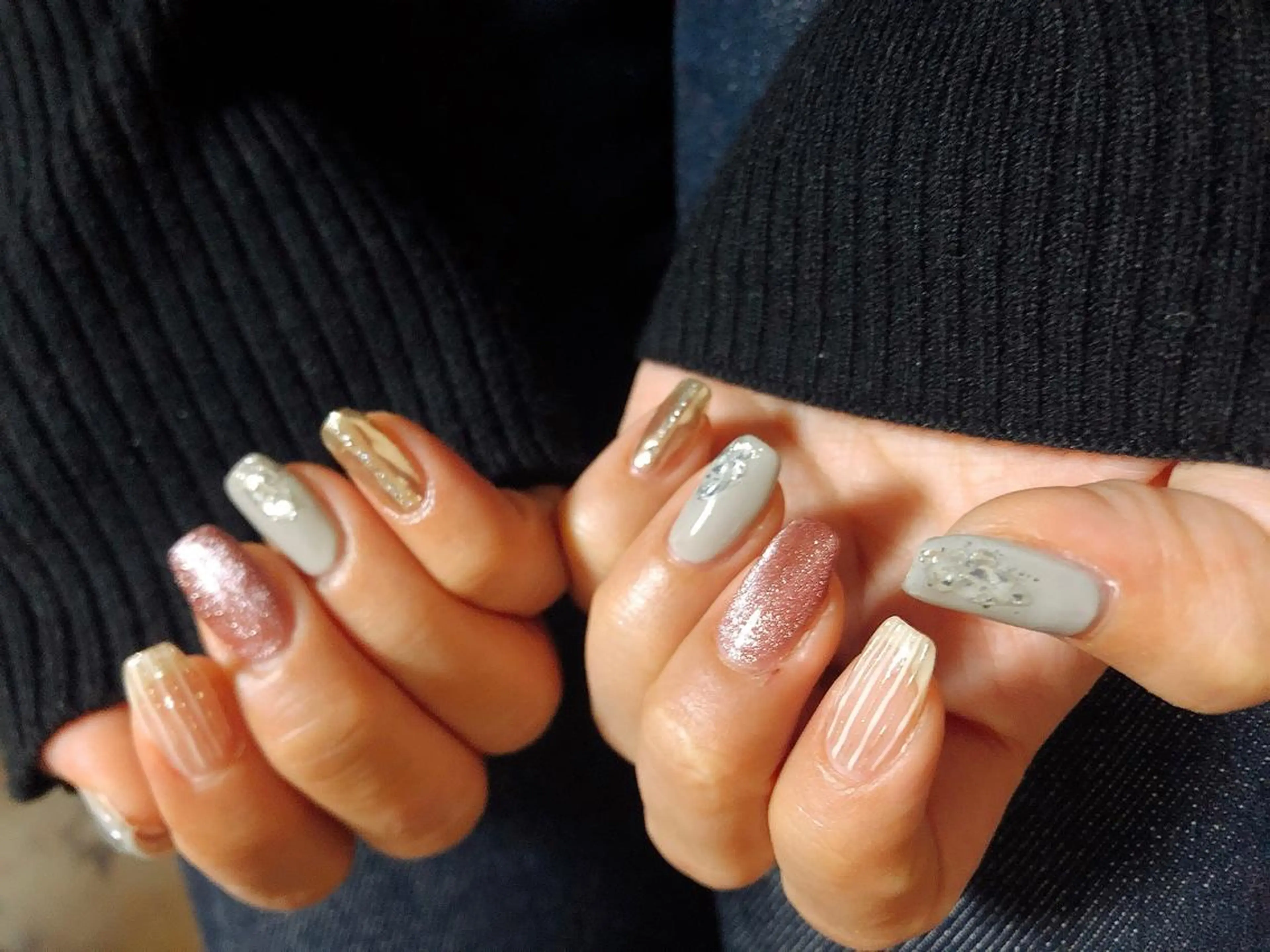 ネイル マグネットネイル ミラーネイル Mogu nail 二子玉川のネイルデザイン