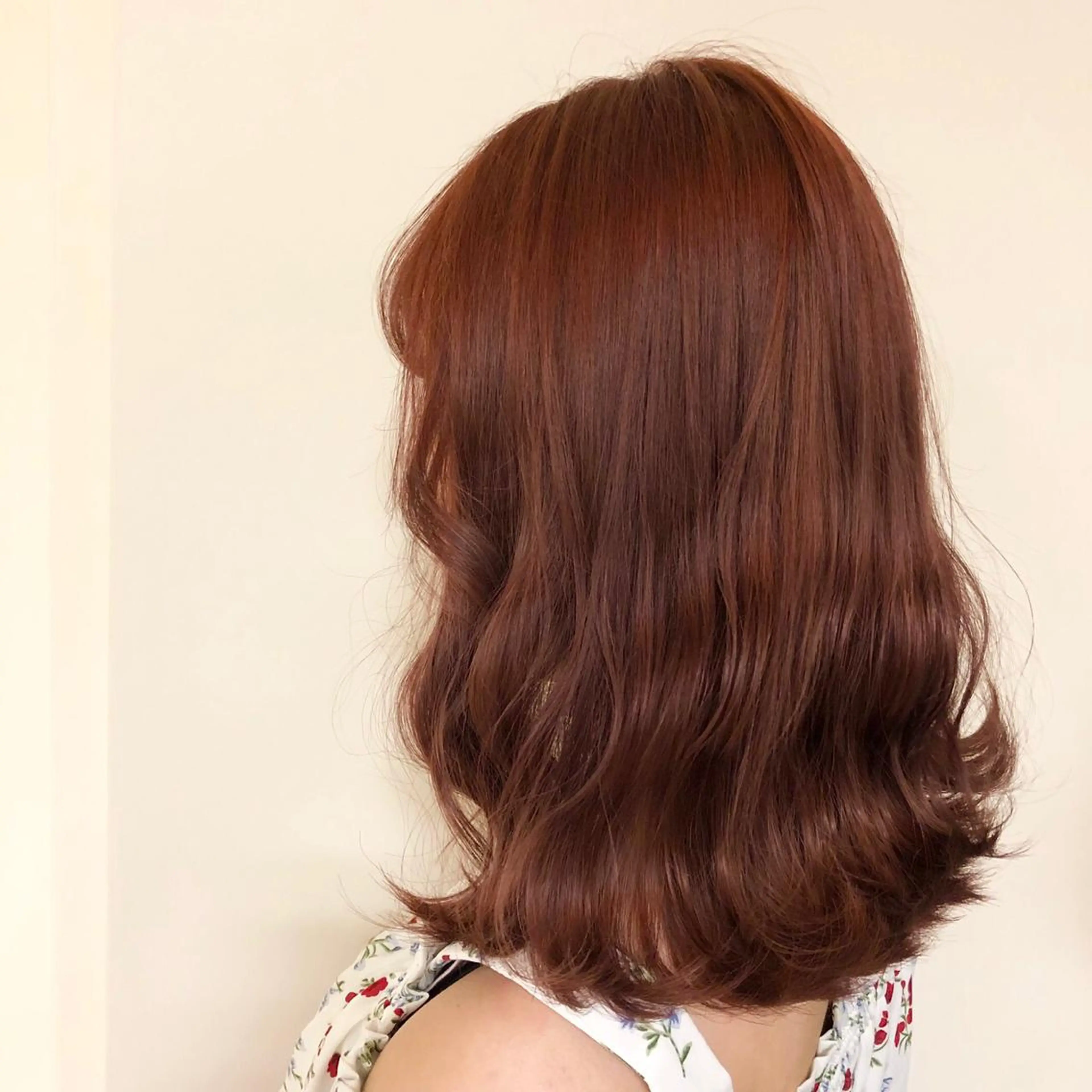 ミディアム カラー ベージュカラー オレンジ オレンジベージュ ヘッドスパ narumi🧸のヘアスタイル