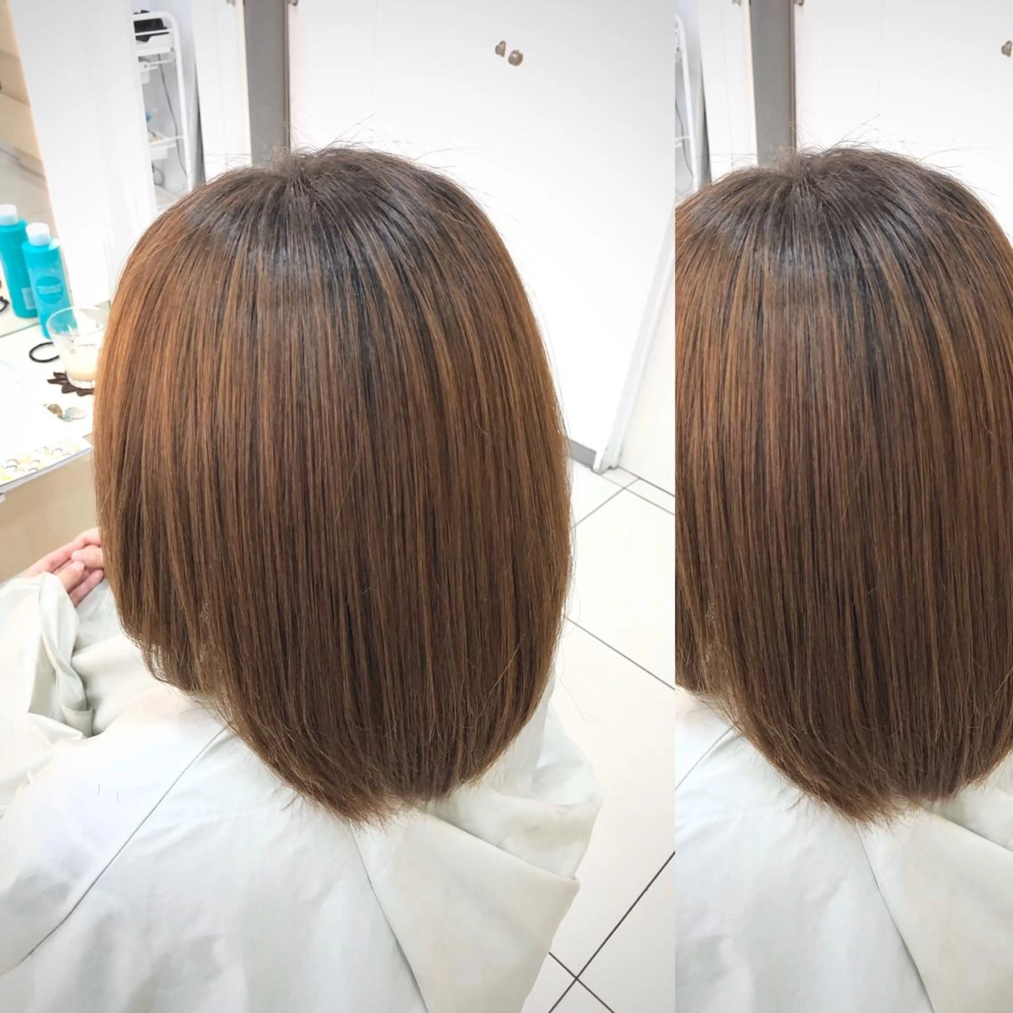 ミディアム アッシュ 学生 レイヤーカット 縮毛矯正 トリートメント Ash 山田 勇太のヘアスタイル