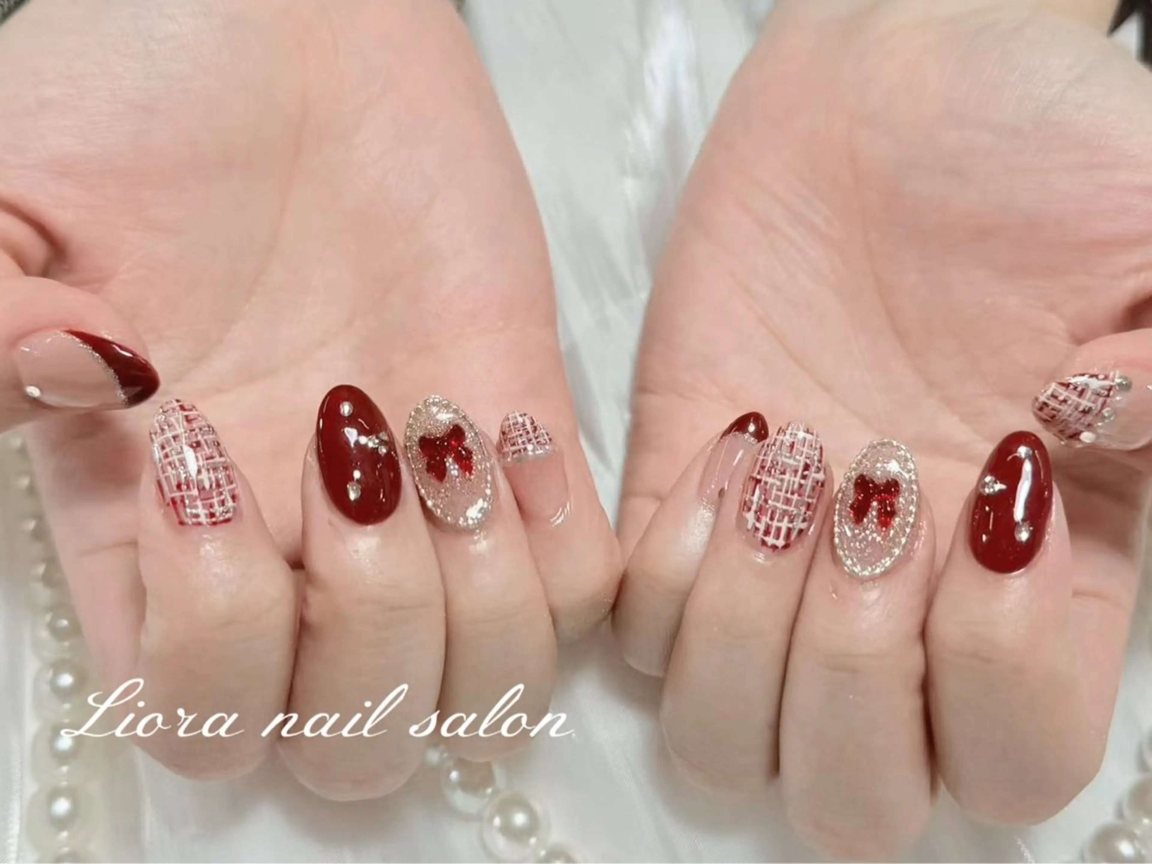 ネイル チークネイル フットネイル フレンチネイル ジェルネイル ガーリー ハンドネイル Liora nail 1のネイルデザイン