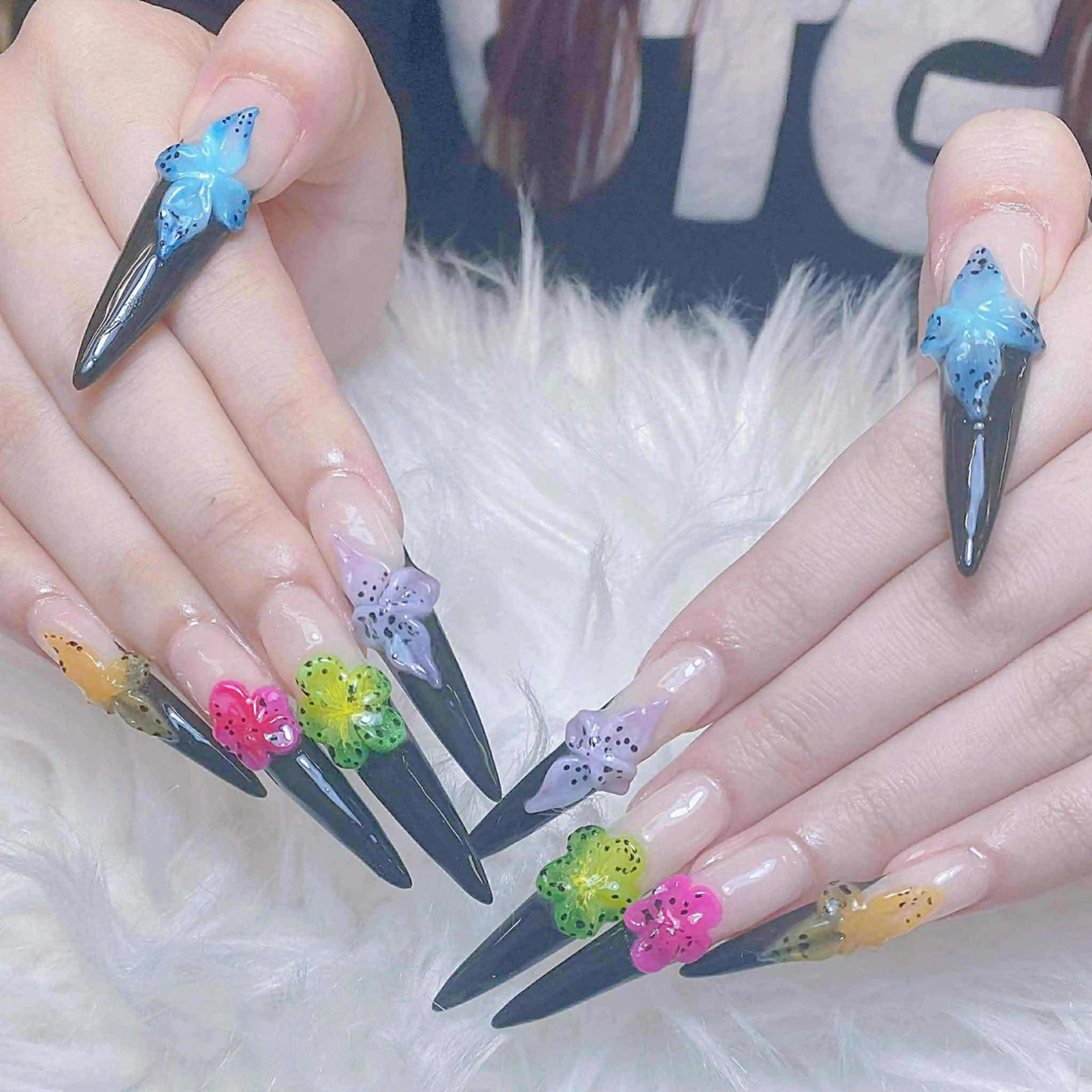ネイル チークネイル 長さ出し フットネイル マグネットネイル 持ち込み ハンドネイル ANH NAIL ゴテゴテ専門店💎のネイルデザイン