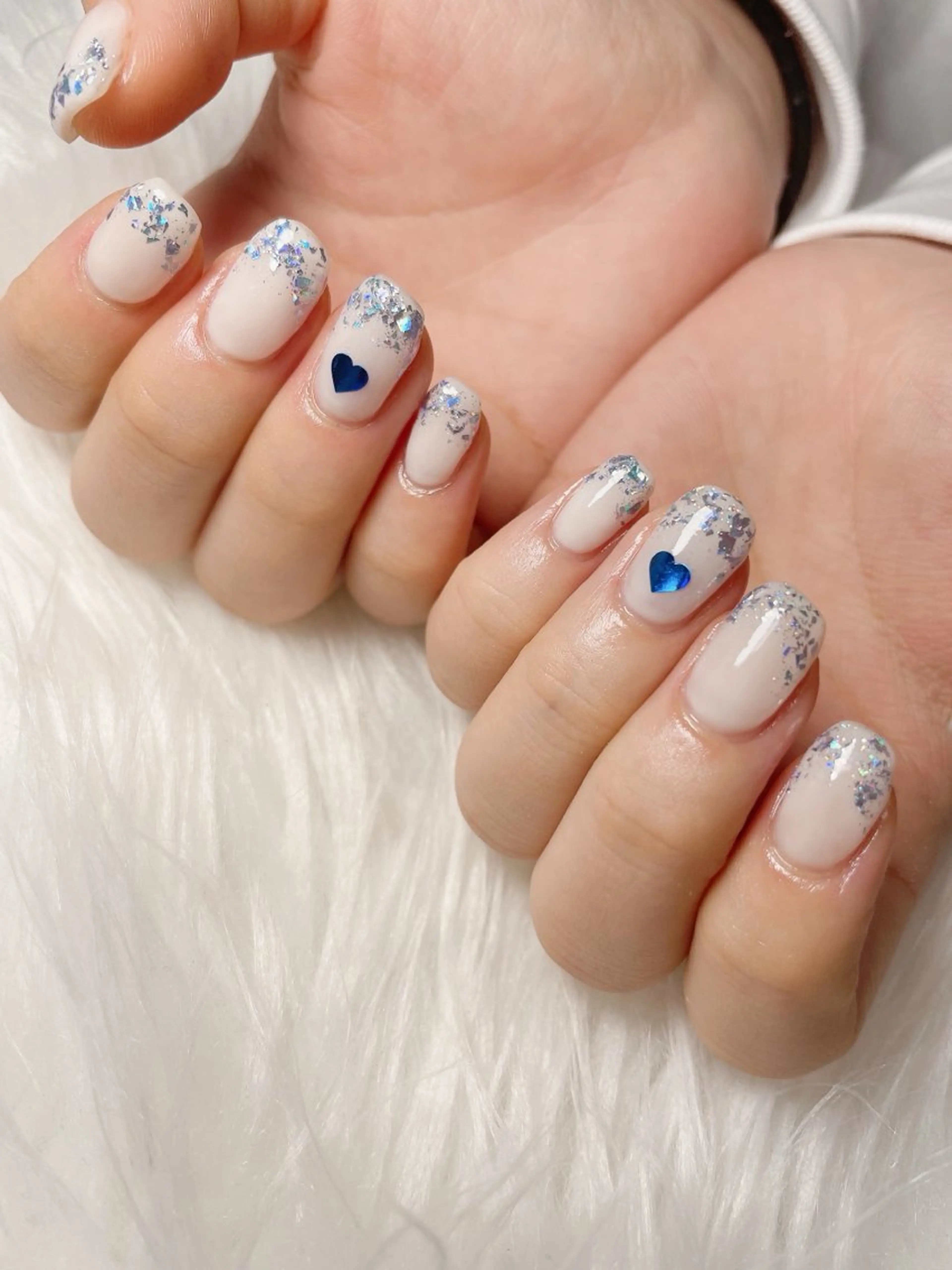 ネイル ハート ラメ(グリッター) ハンドネイル nailsalon Rinのネイルデザイン