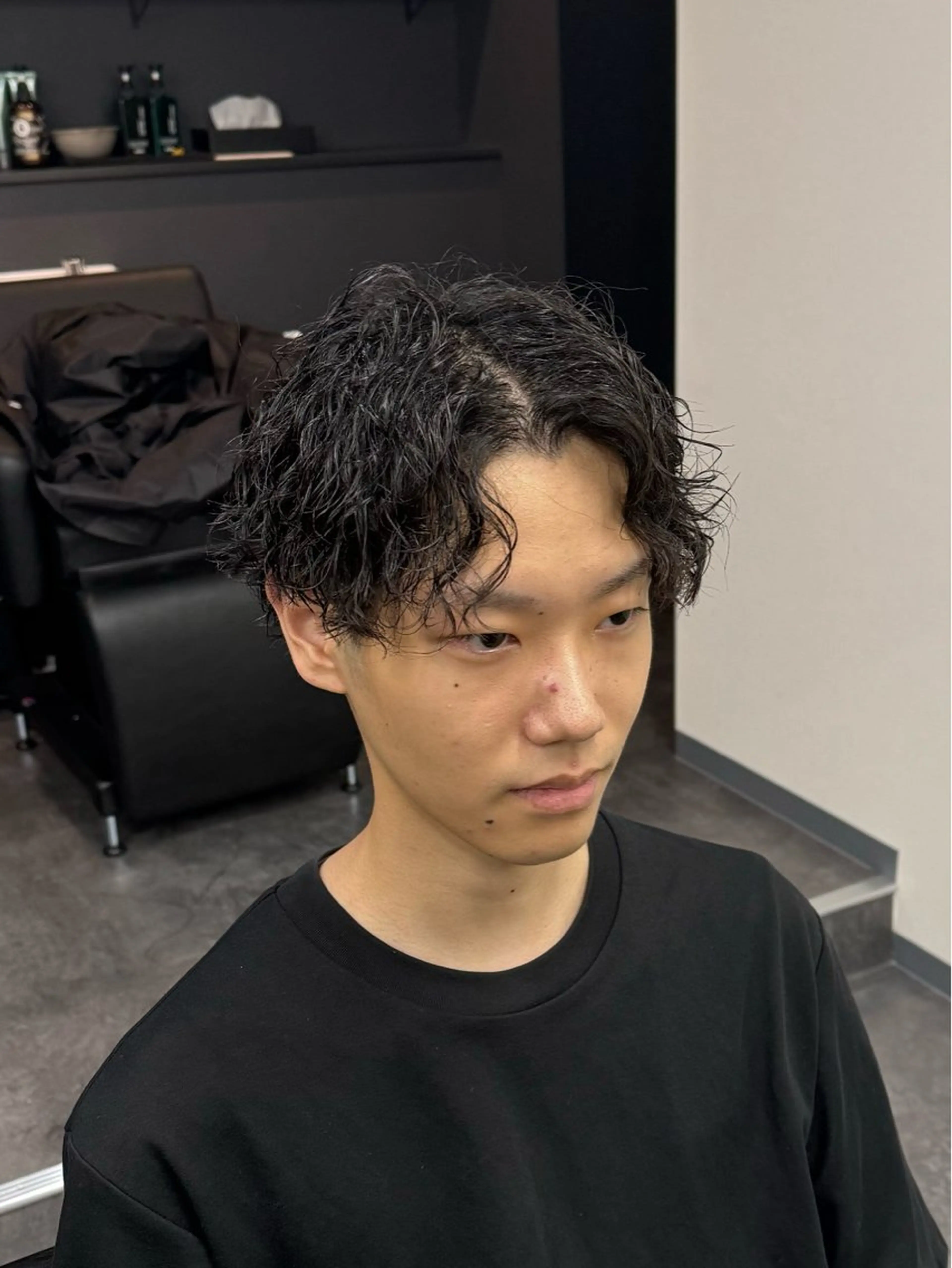 パーマ メンズ センターパート カット パーマ 柏メンズカットパーマ NO.1タイチのヘアスタイル