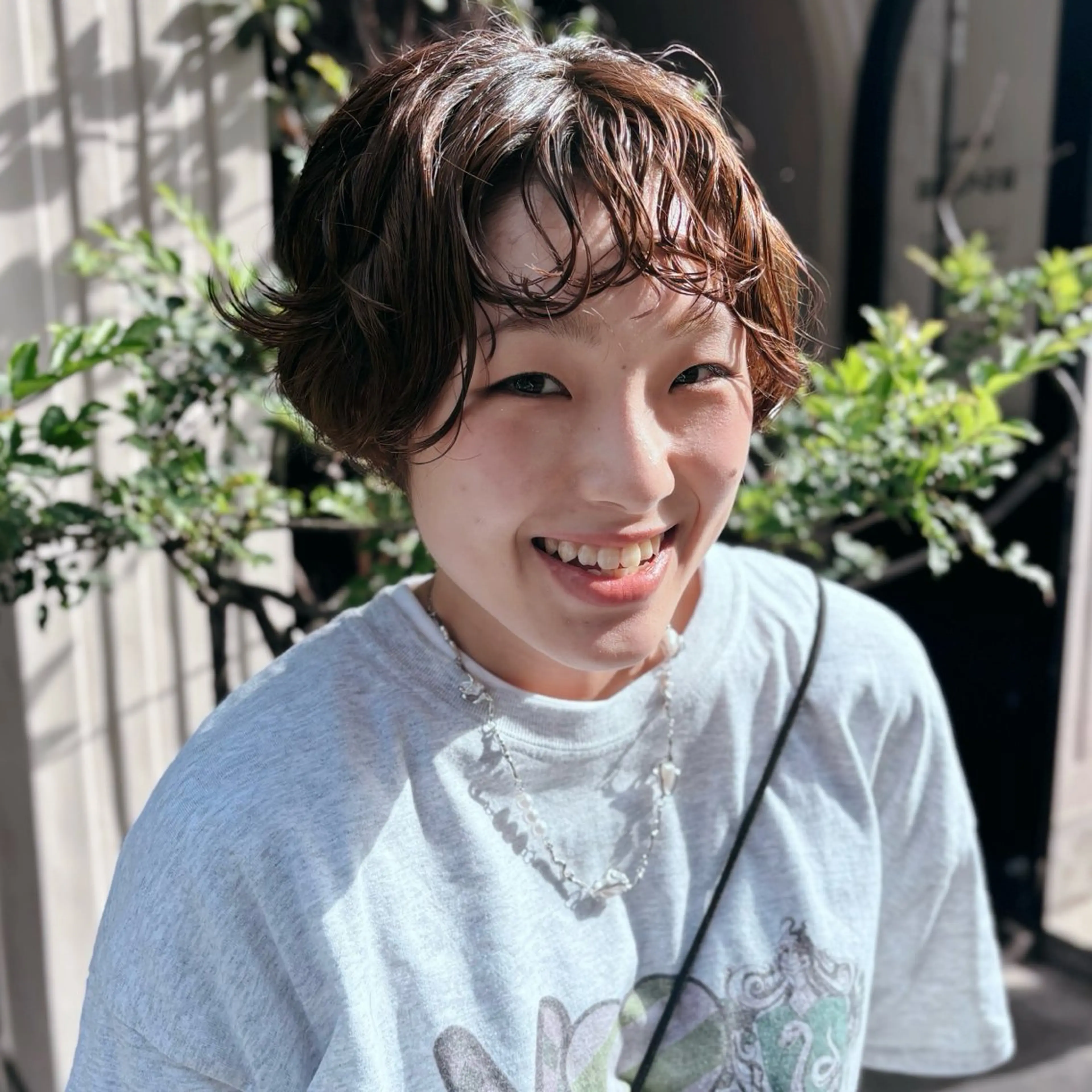 ショート パーマ ボブ ショートヘア ニュアンスパーマ カット パーマ トリートメント 水原波津輝/ボブ /ニュアンスパーマのヘアスタイル