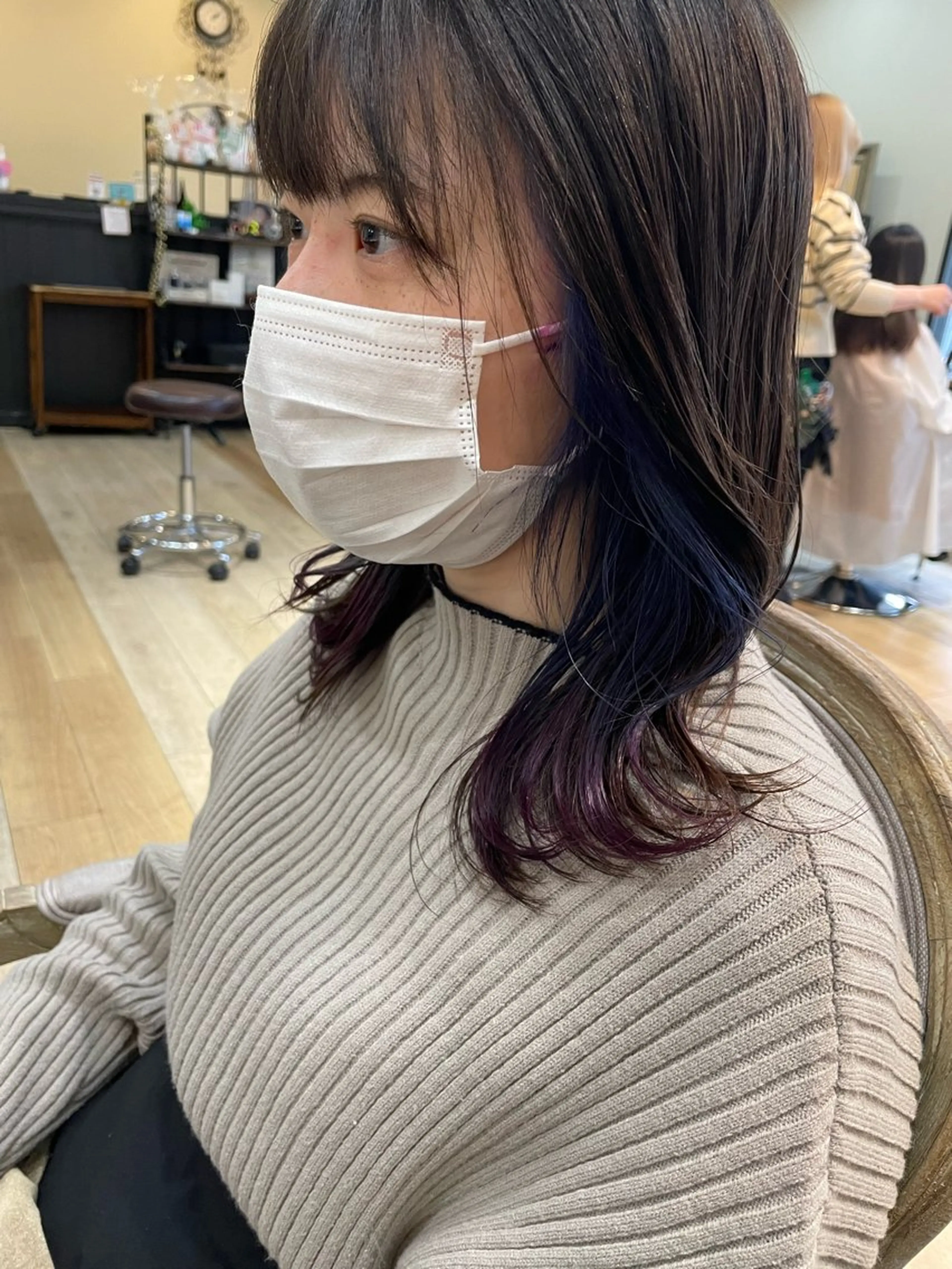 セミロング ピンクラベンダー 亀川蓮 Agu hairのヘアスタイル