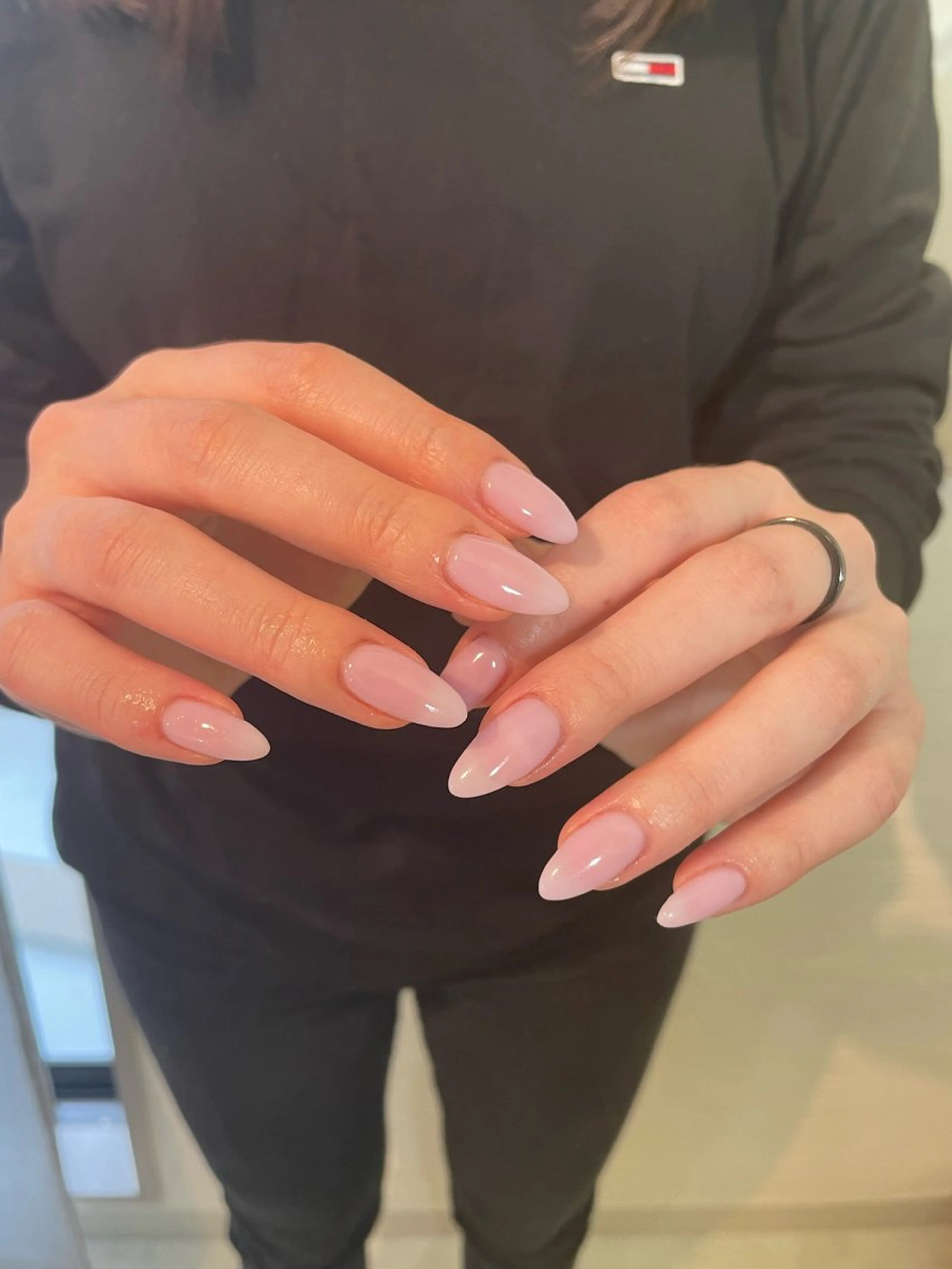 ネイル クリアネイル フレンチネイル ジェルネイル ガーリー ハート nailist. sayaのネイルデザイン