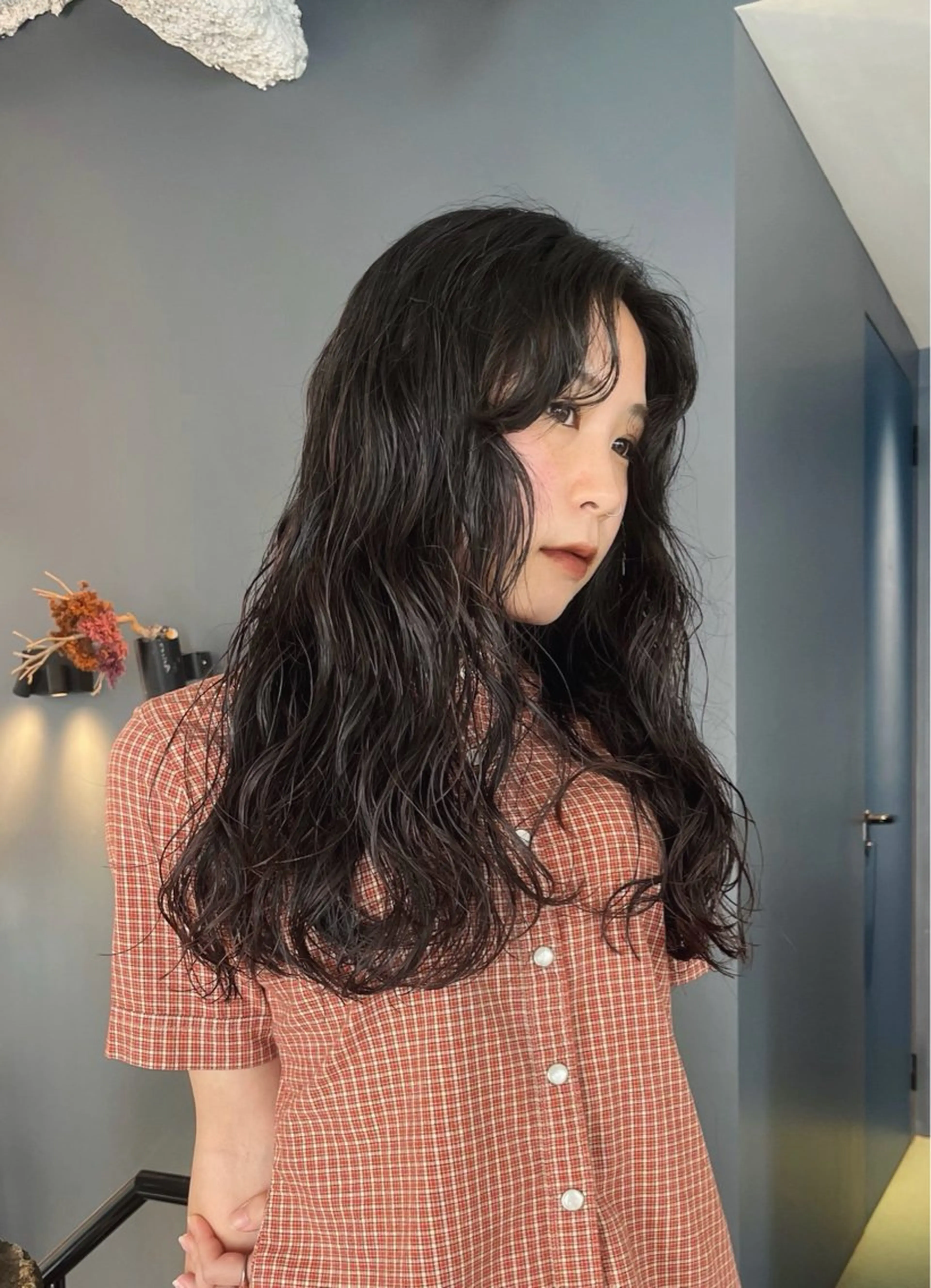 セミロング カラー セミロングパーマ デザインカラー 原宿/キシタのヘアスタイル