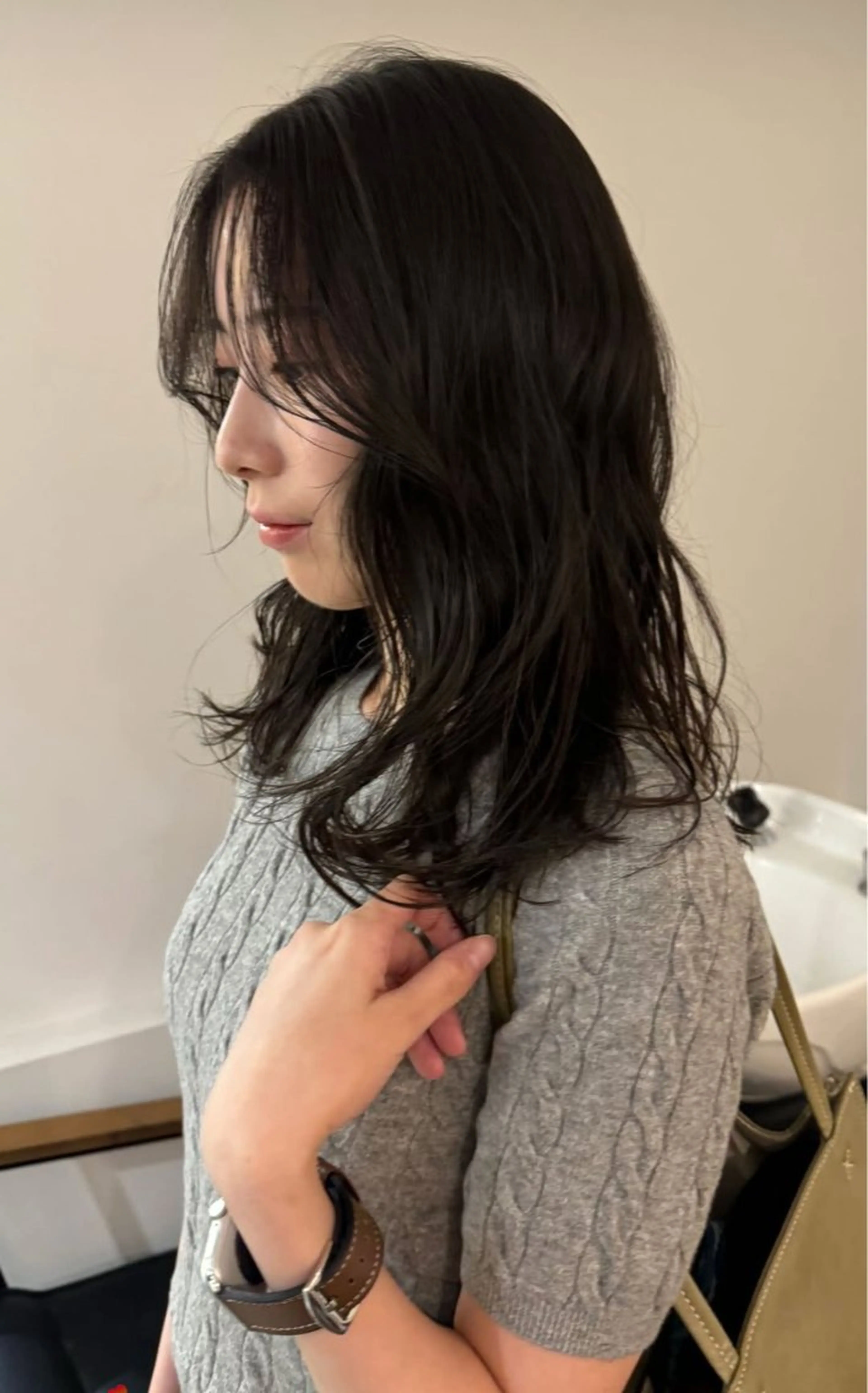 セミロング カラー 文字 遼哉のヘアスタイル