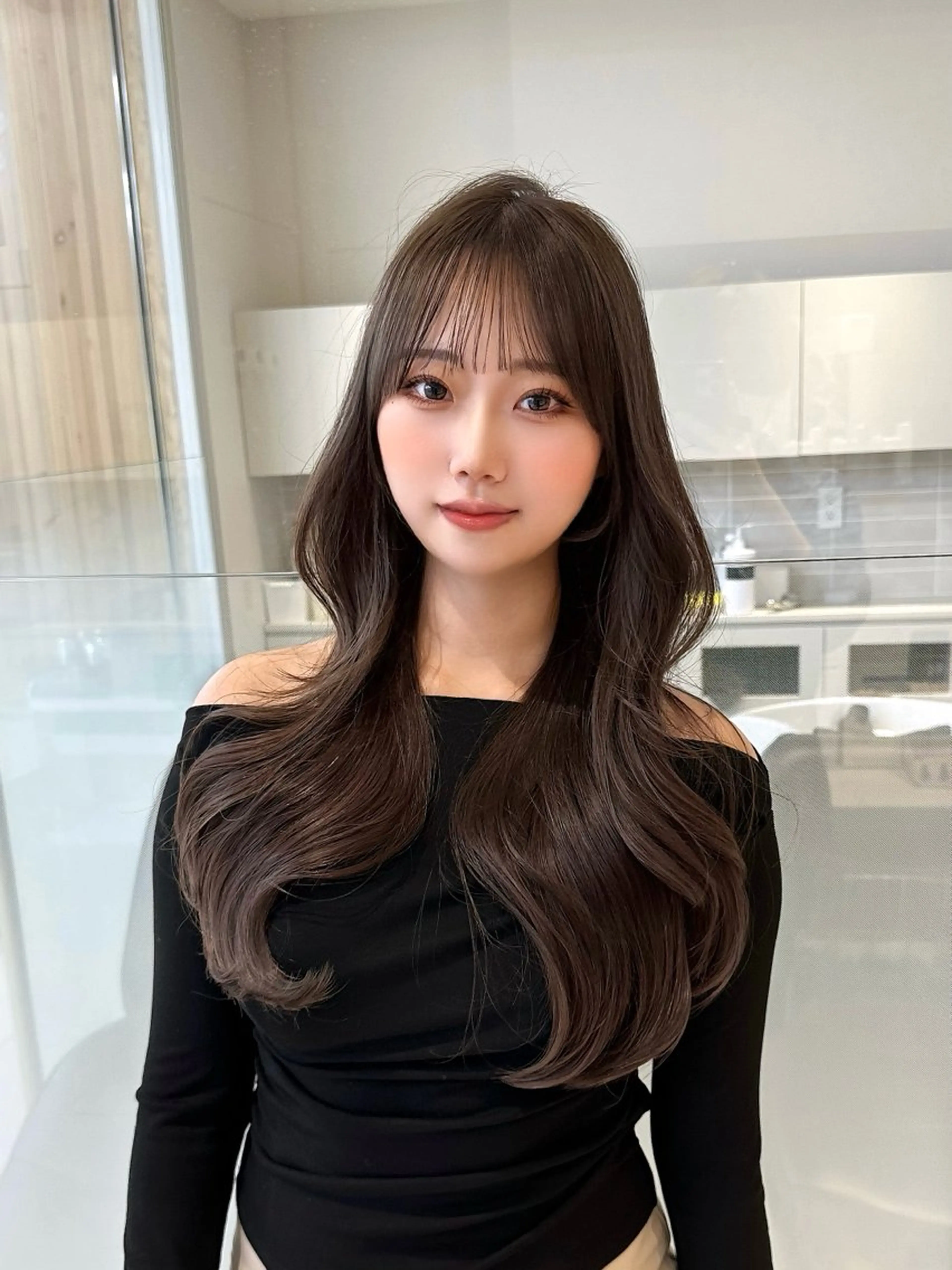 ミディアム カラー カット ヘアカラー トリートメント 🇰🇷韓国風くびれ ヘア🇰🇷中村優大のヘアスタイル