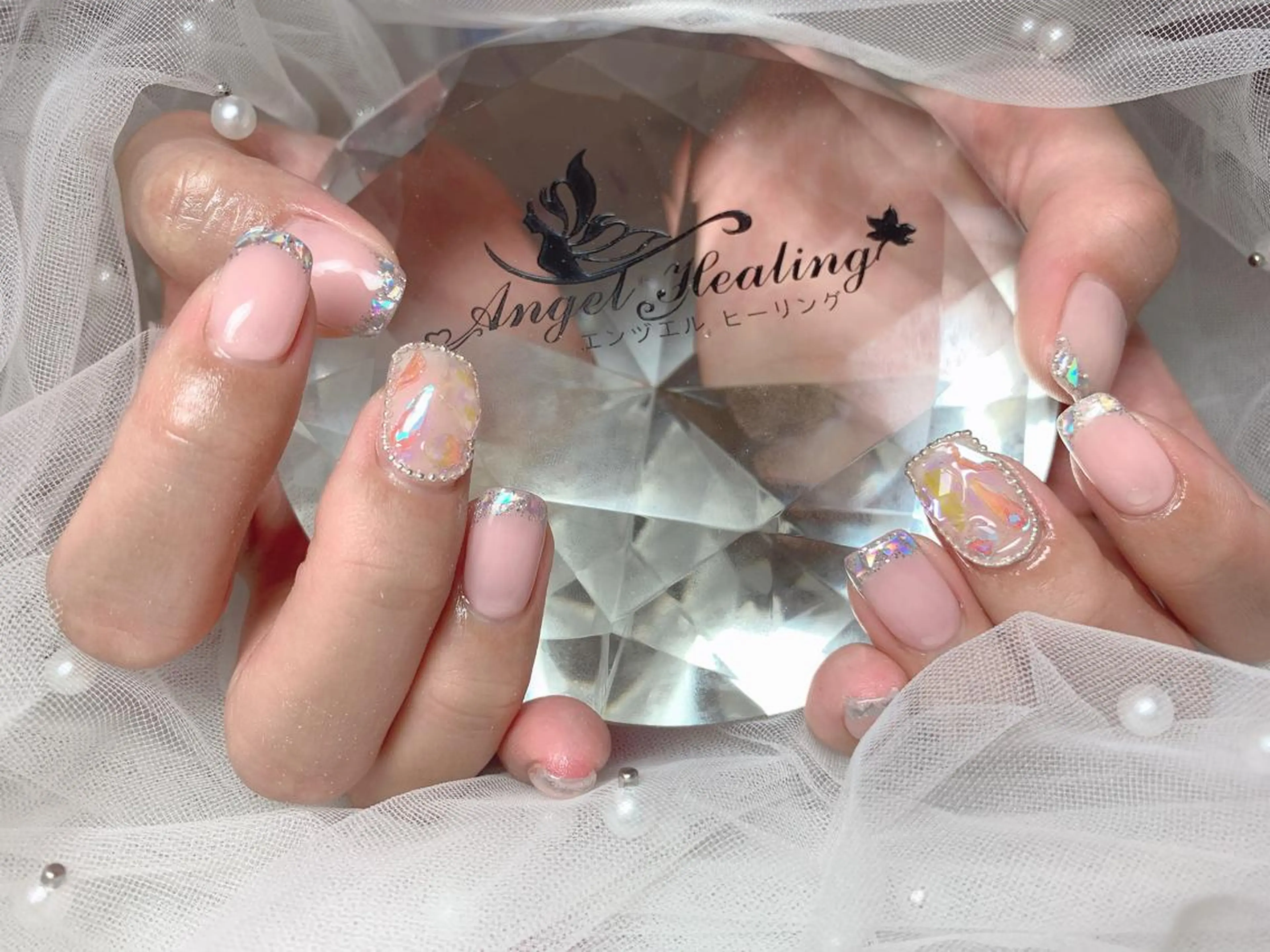 ネイル ピンク エンジェル ヒーリング 矢場町店のネイルデザイン