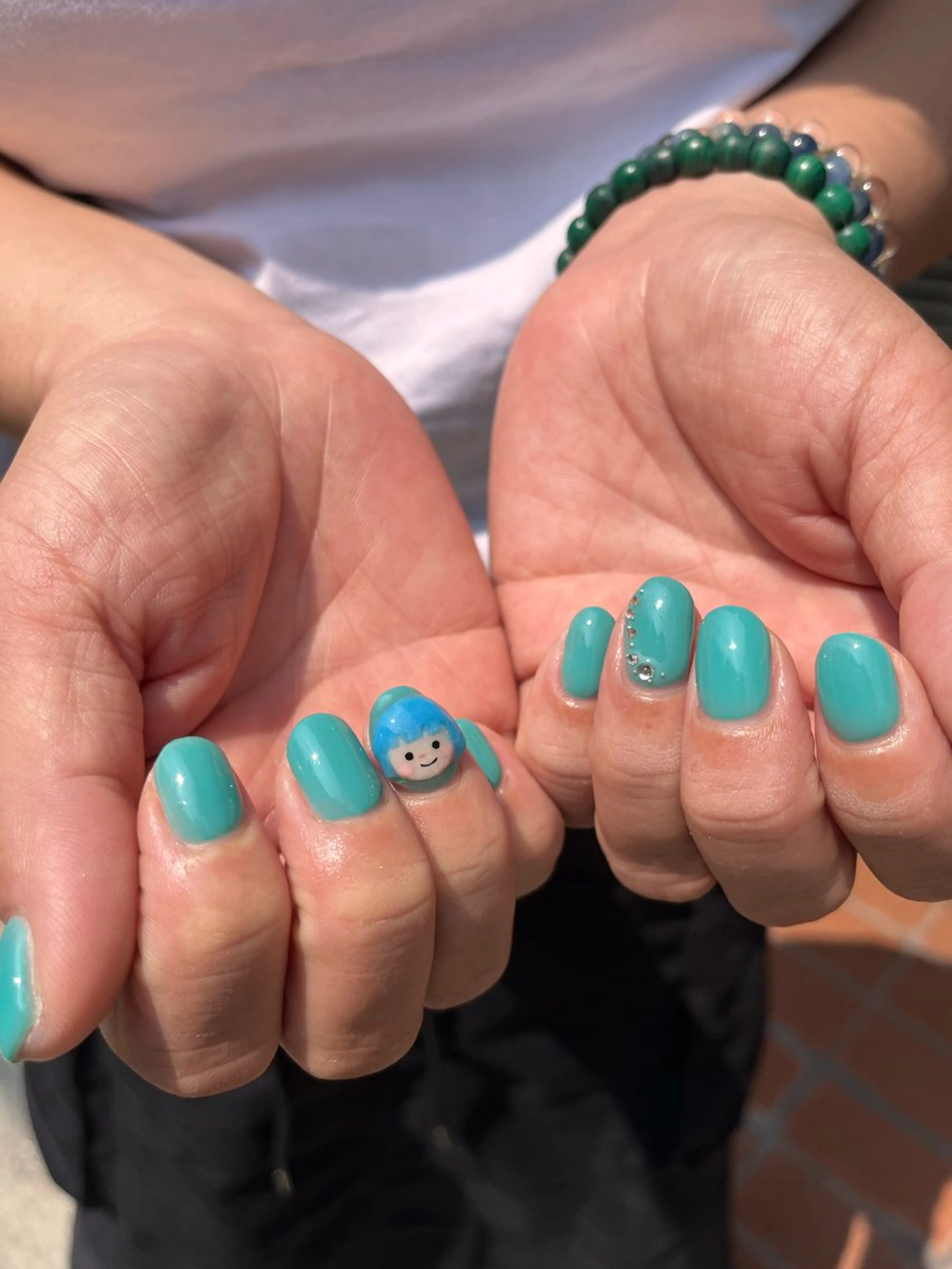 ネイル ブルー ハンドネイル ballie／小野原 なつみのネイルデザイン