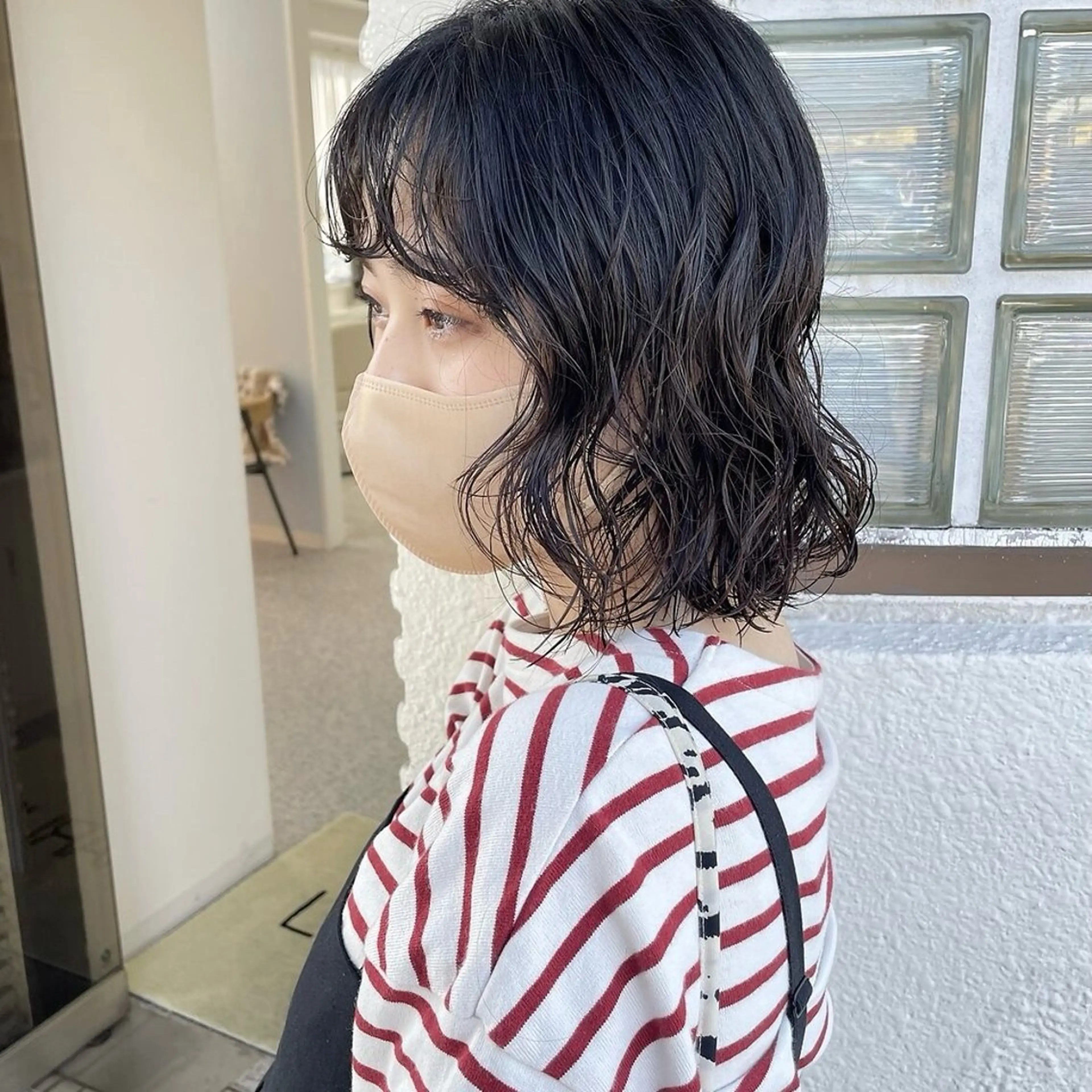 ミディアム パーマ ミディアムパーマ カット パーマ トリートメント YUKO/ 似合わせ韓国風パーマのヘアスタイル