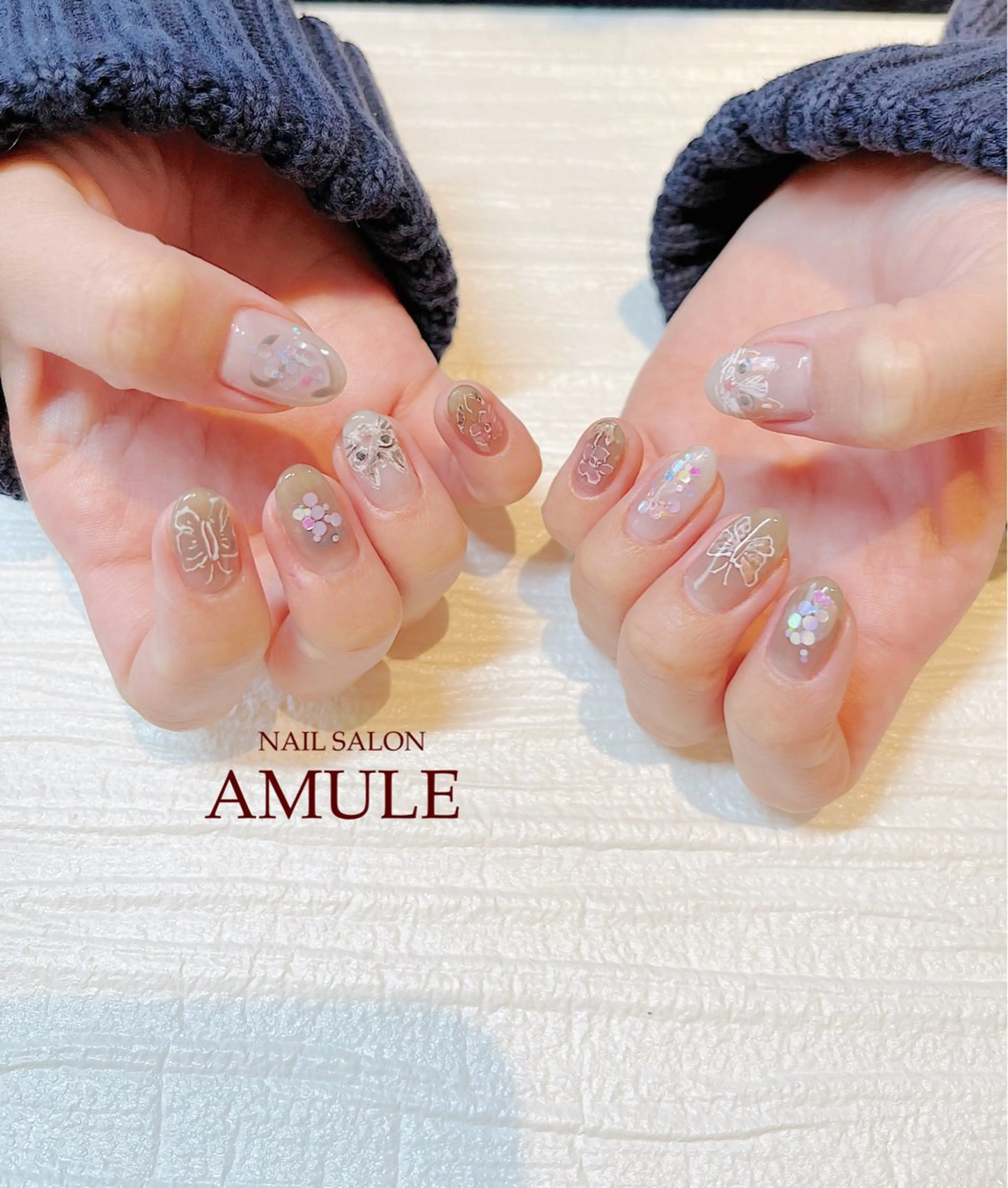 ネイル アートネイル ジェルネイル ハンドネイル NAILSALON AMULEのネイルデザイン