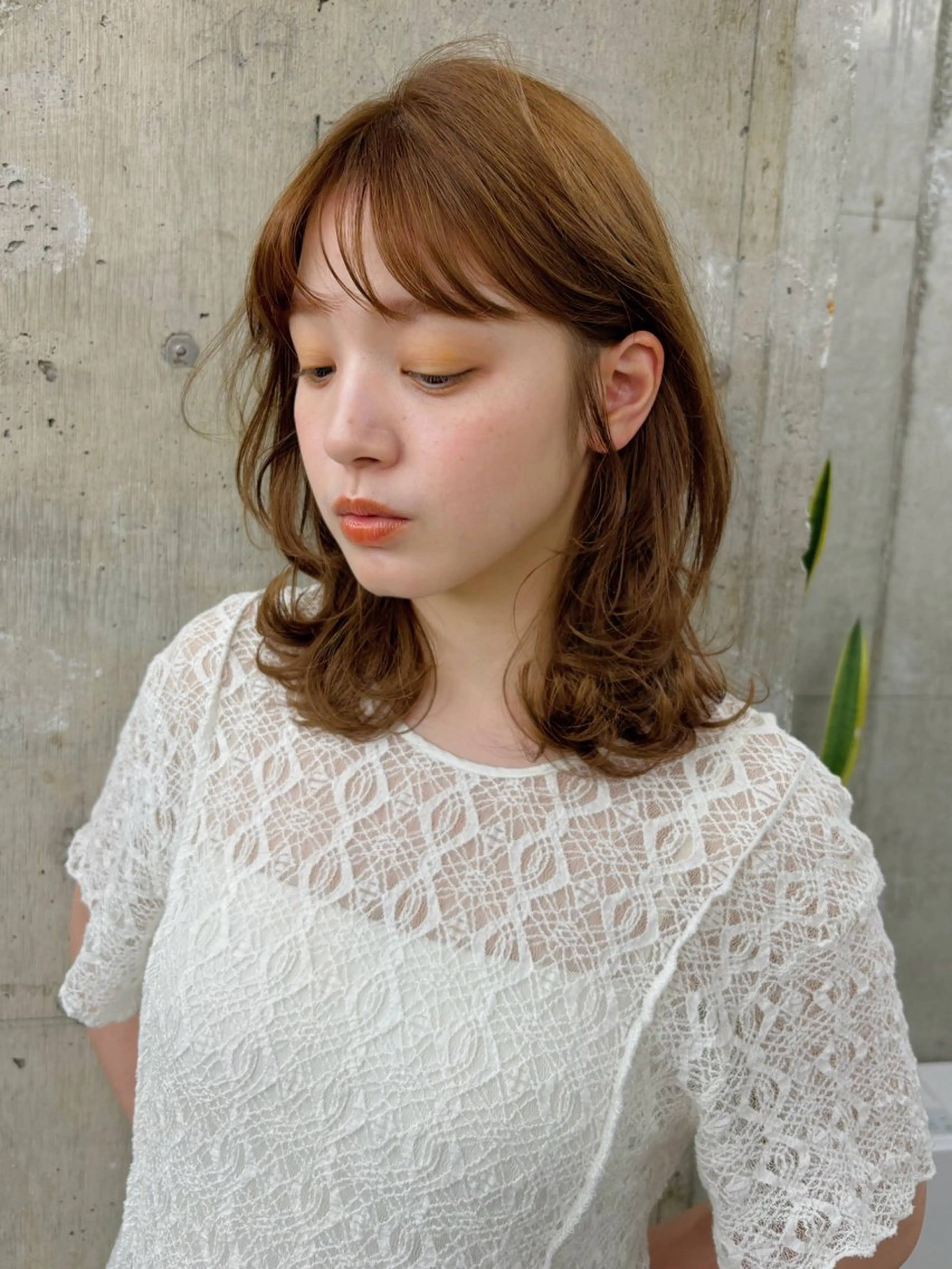 ミディアム 顔まわりレイヤー レイヤーカット ボブ/ミディアム 親しみやすさ/さくらのヘアスタイル