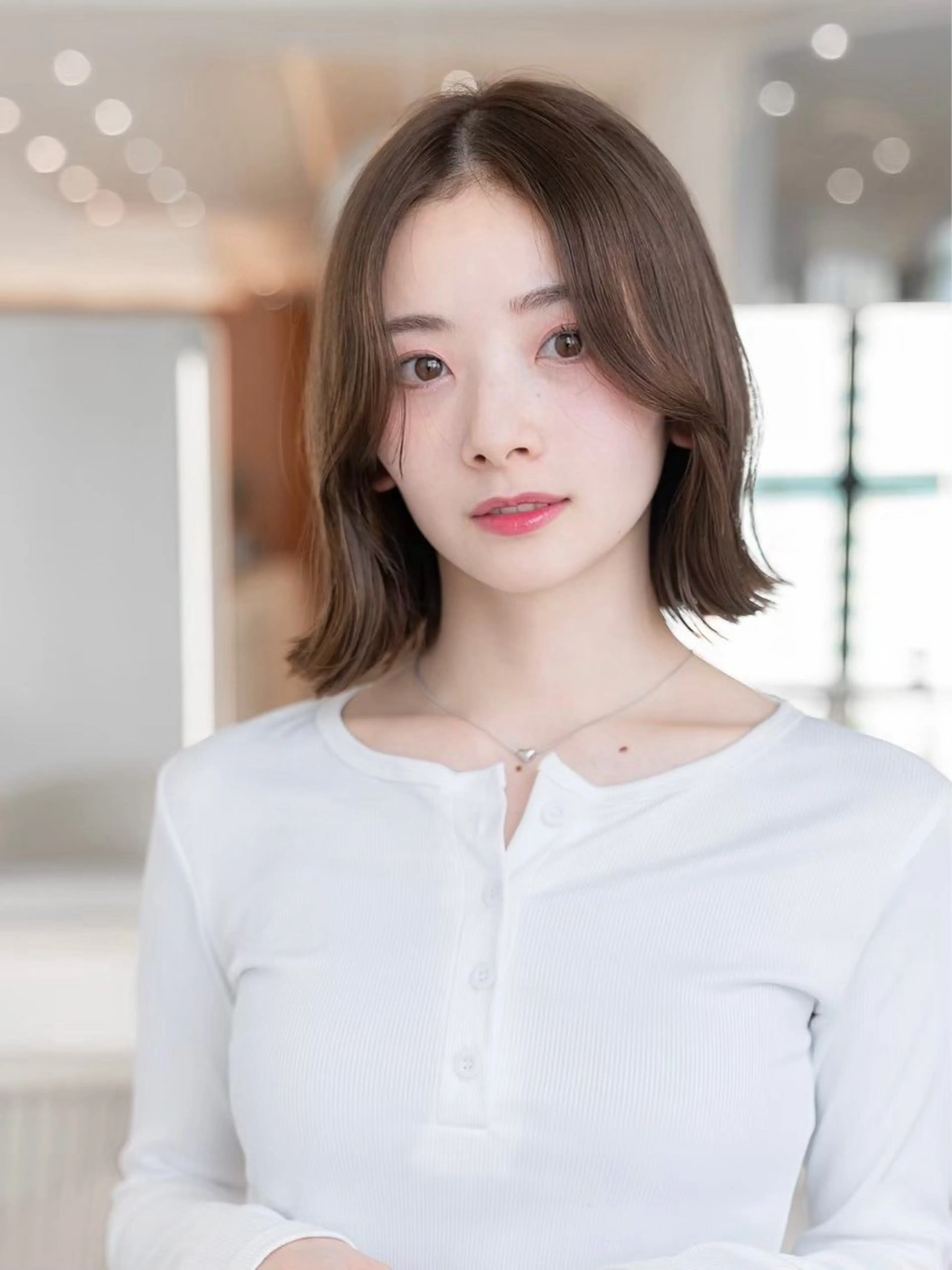 ミディアム カラー 渋谷/レイヤーボブ・ 韓国ボブ特化/楓のヘアスタイル