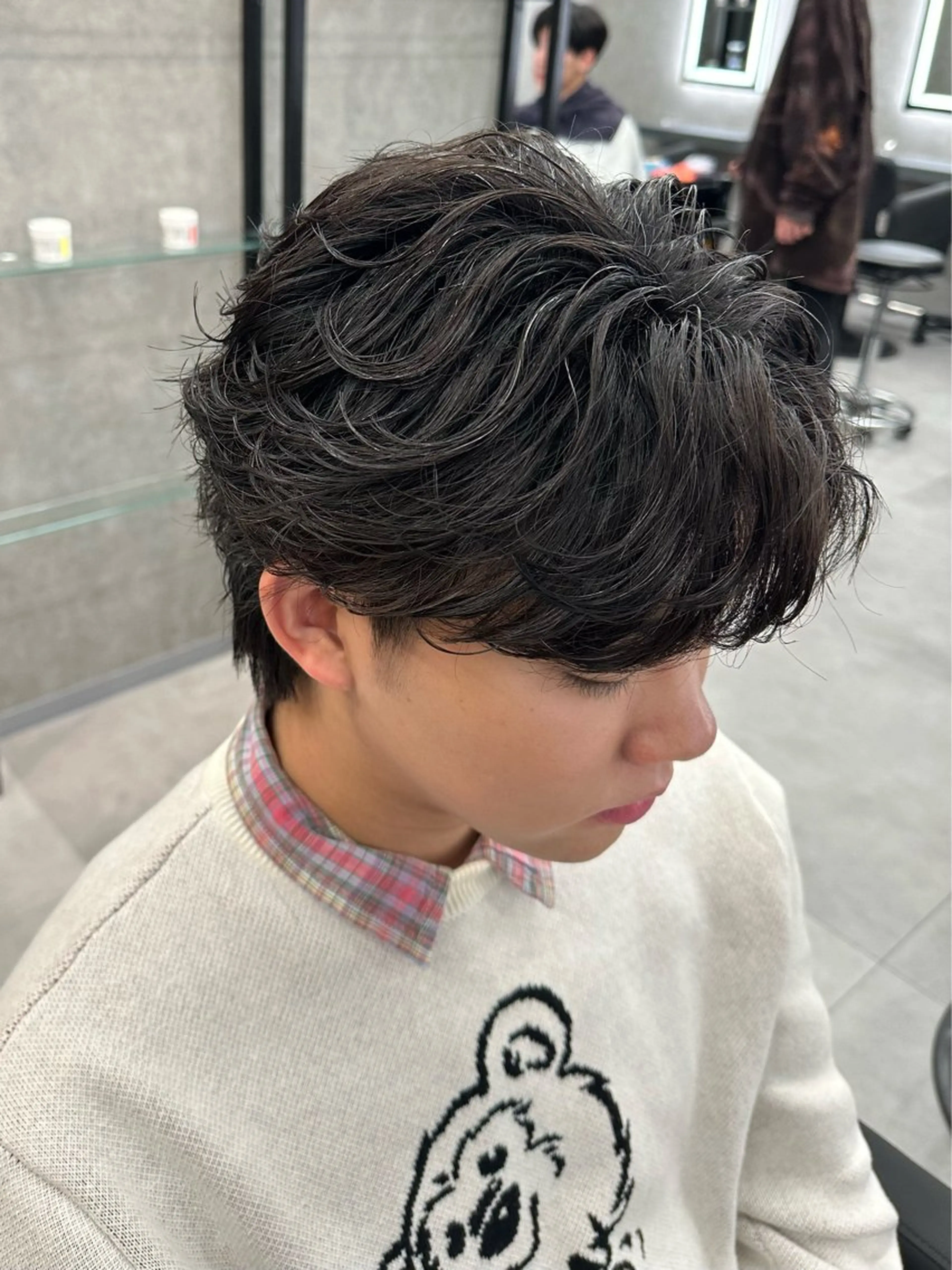 カラー パーマ メンズ フェザーパーマ メンズパーマ カット パーマ 札幌美容室 /光👑のヘアスタイル