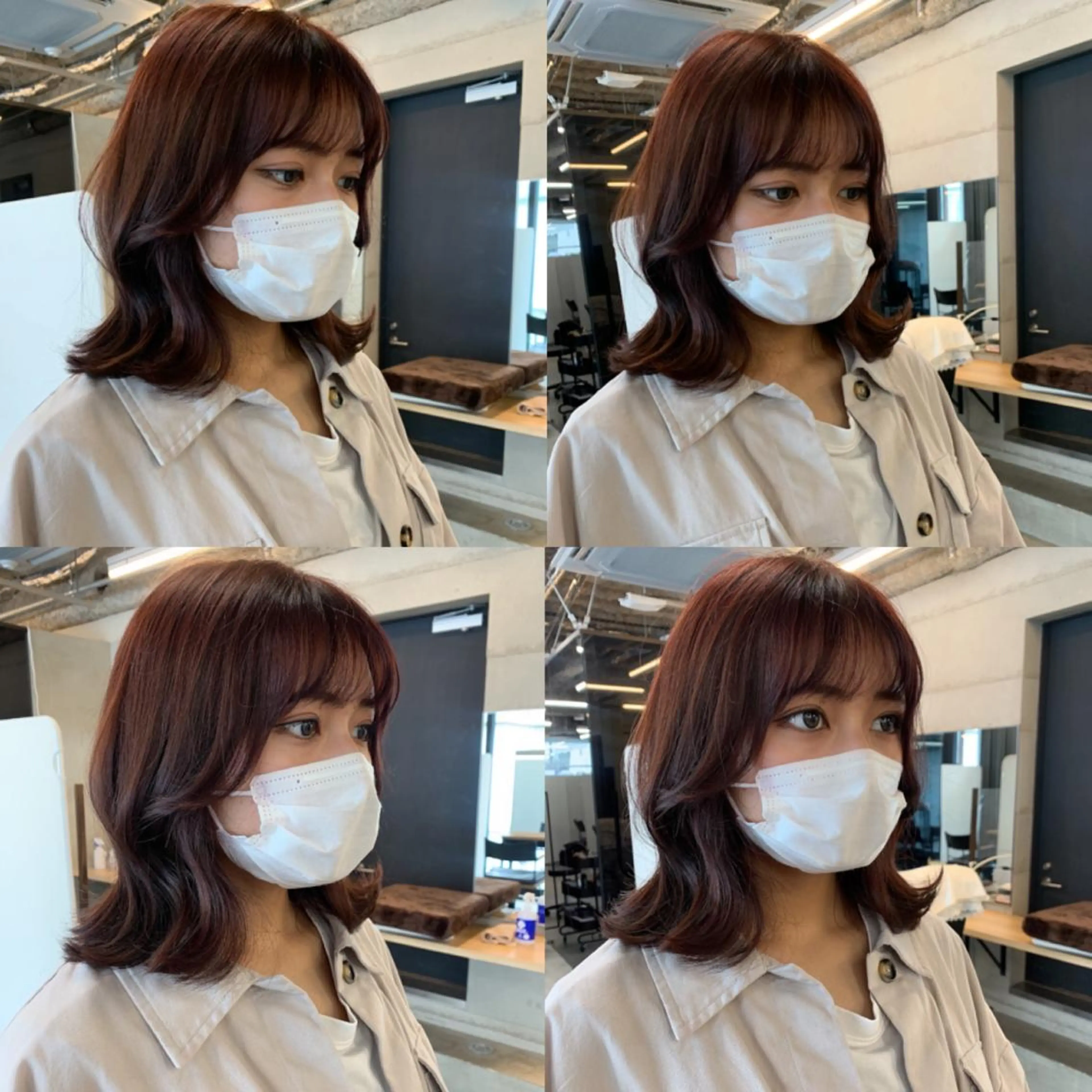 ミディアム カラー カット ヘアカラー トリートメント ヘッドスパ 透明感/オリーブ/ グレージュ/YUKAのヘアスタイル