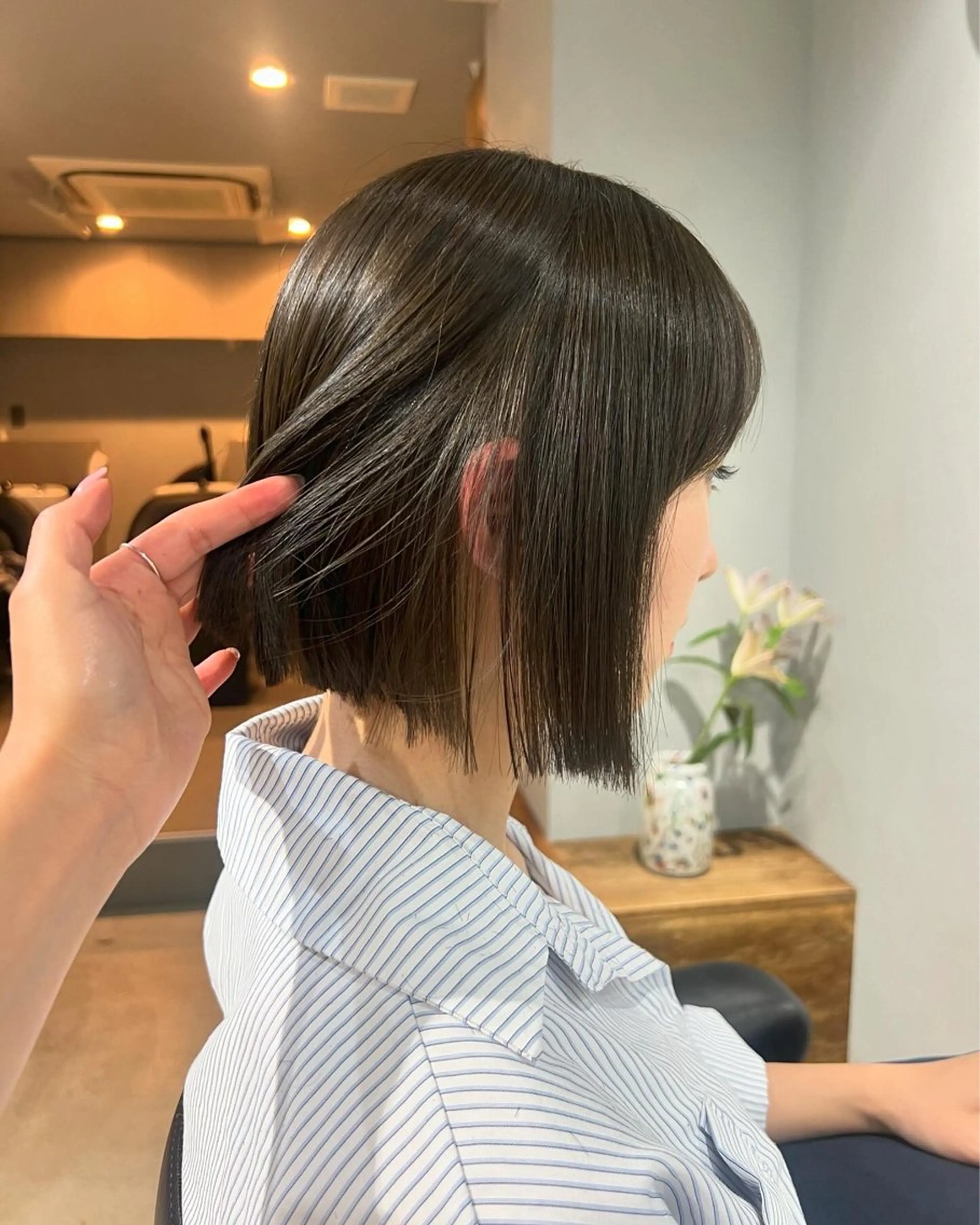 ミディアム カラー ヘアカラー トリートメント akane/ベージュ /オリーブ/ブラウンのヘアスタイル