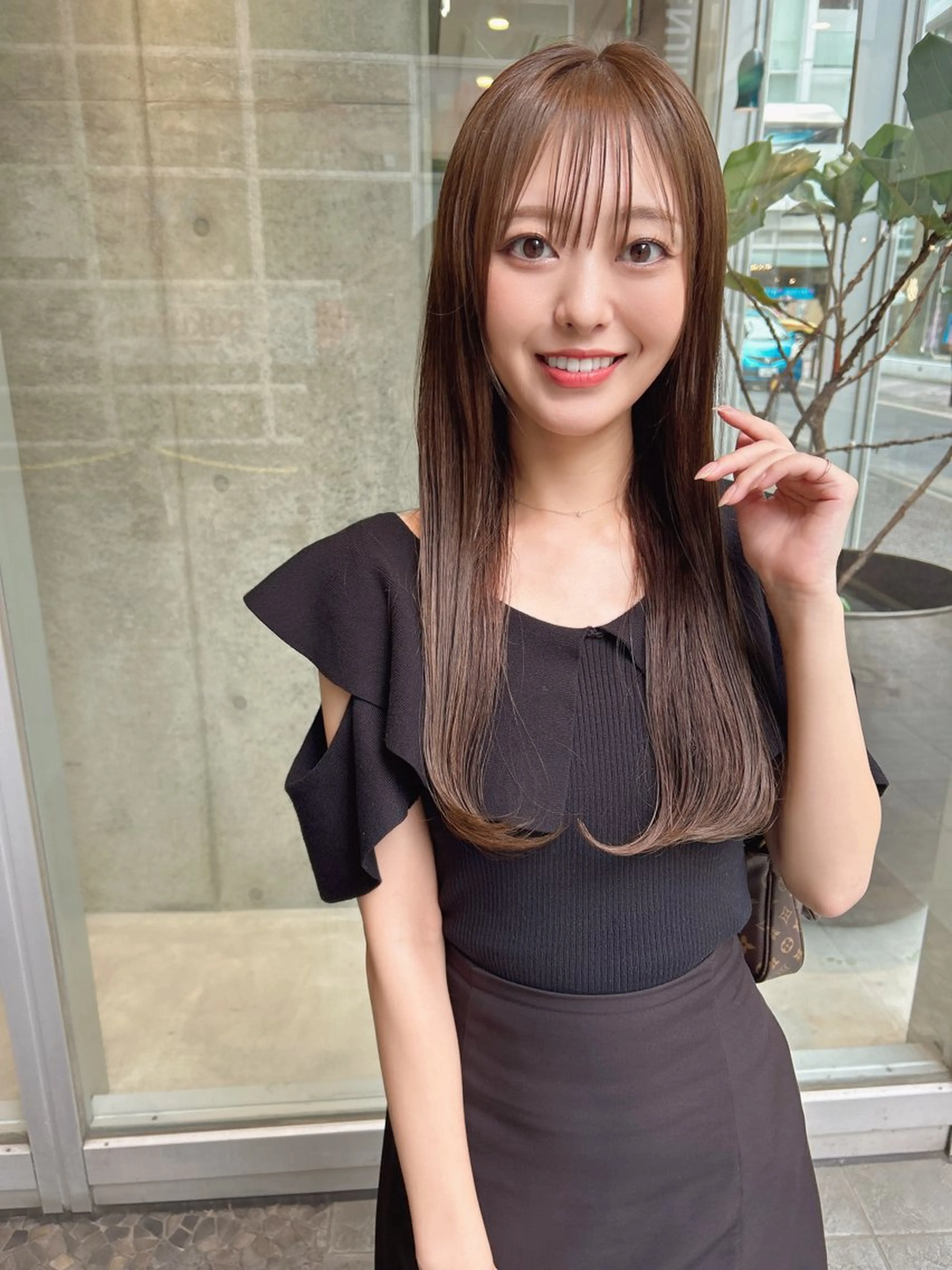 ロング カラー カット ヘアカラー トリートメント 髪質改善will hairdesignのヘアスタイル