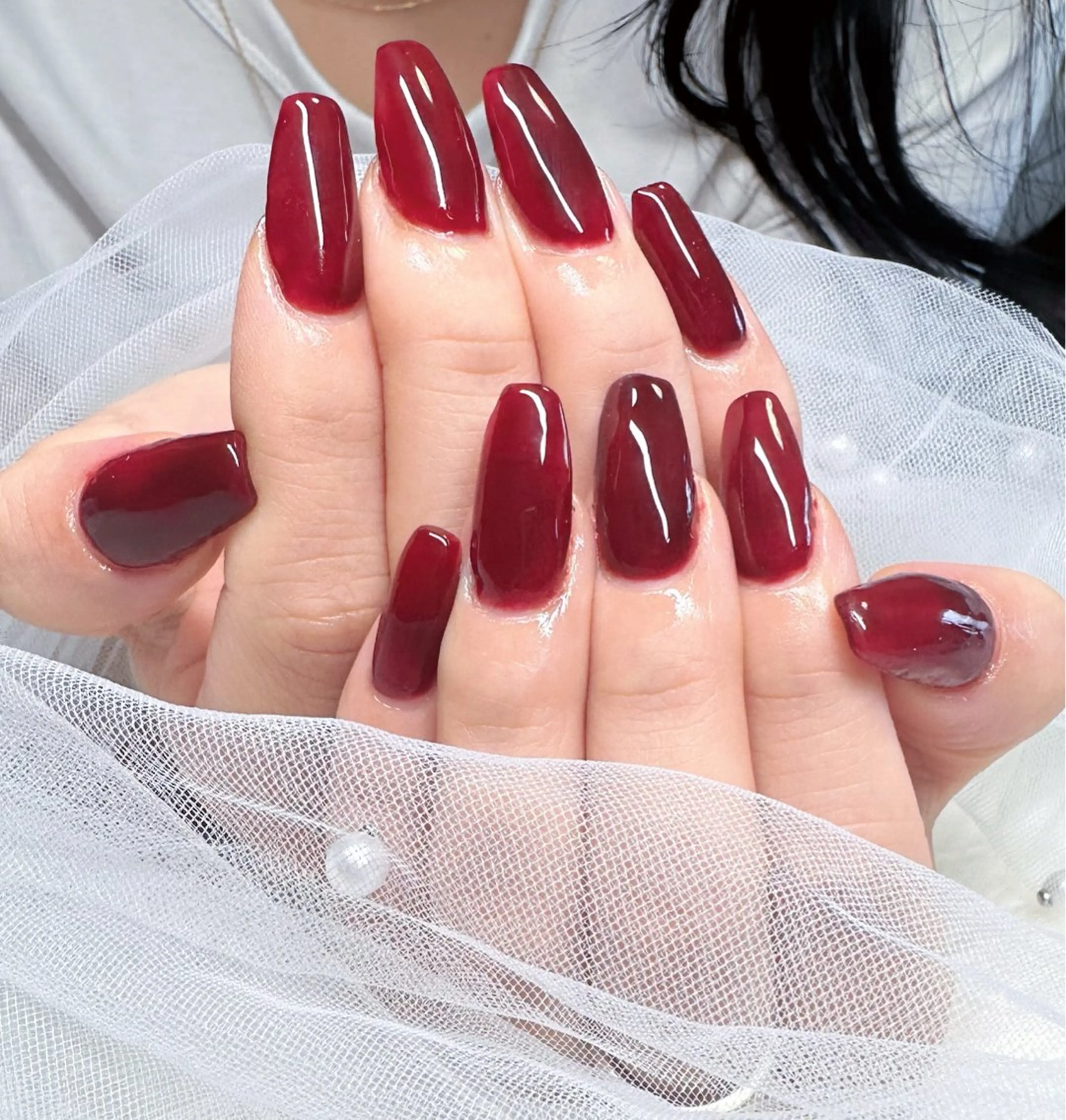 ネイル 長さ出し ワンカラーネイル ネイルチップ Rave所属・touma Rinaのネイルデザイン