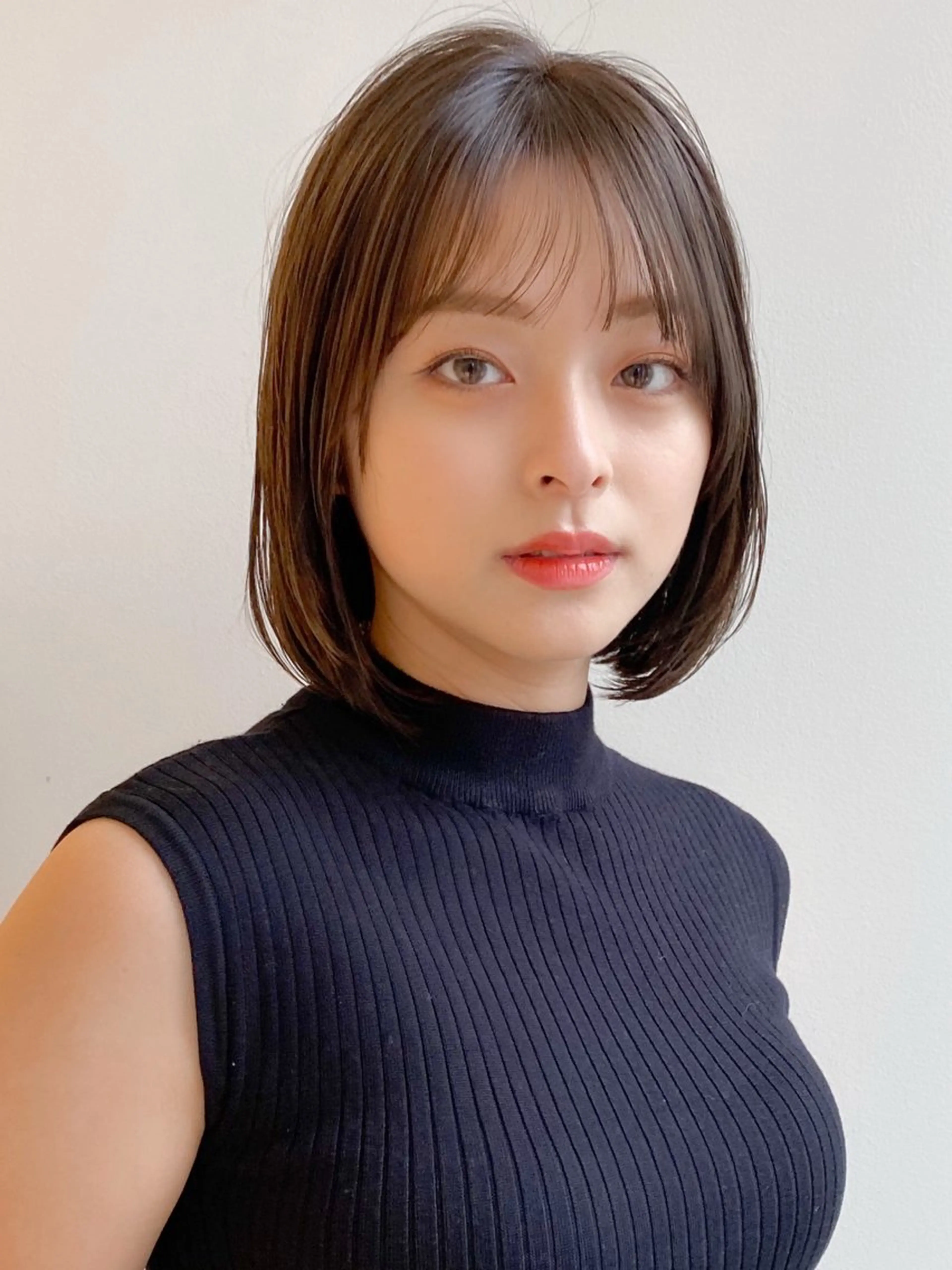 ミディアム カラー ボブ カット ヘアカラー トリートメント レイヤー×髪質改善✨ 渋谷/佐藤侑哉のヘアスタイル