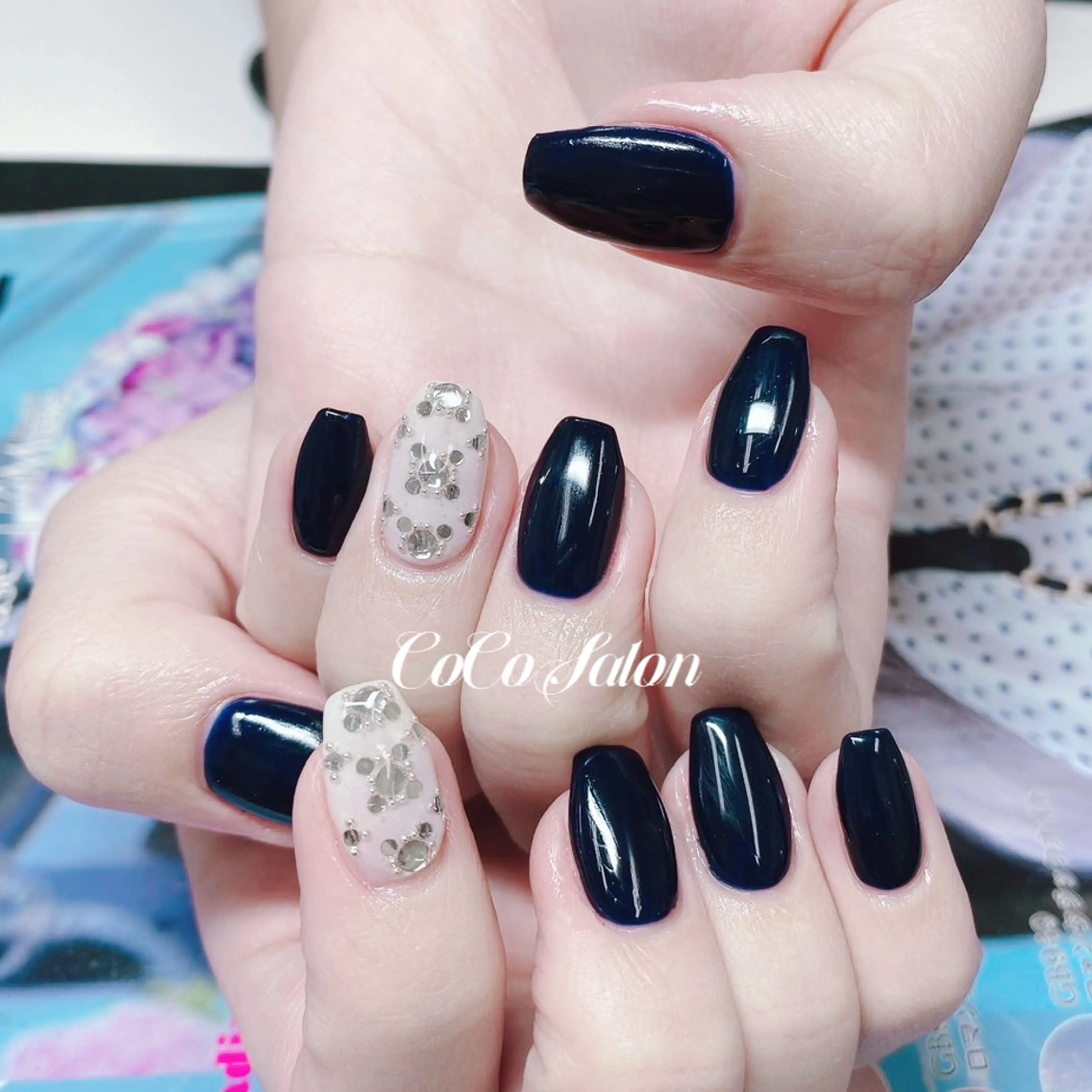 ネイル 長さ出し ジェルネイル キラキラネイル ワンカラーネイル パラジェル ハンドネイル CoCoSalon ネイル/まつ毛予約のネイルデザイン