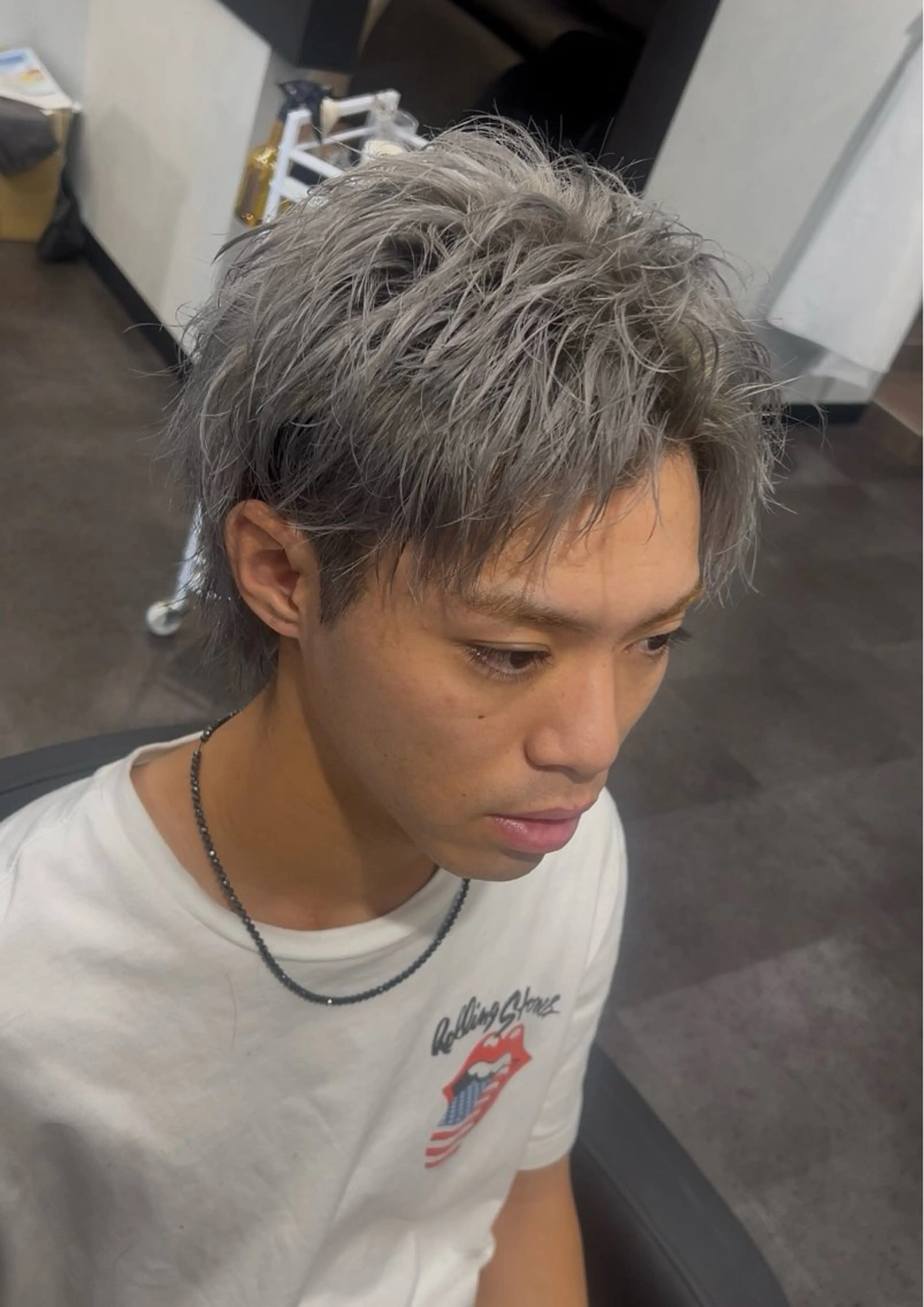 ショート カラー アッシュ シルバー シルバーアッシュ ヘアカラー 【メンズ特化】玉貞 健太のヘアスタイル