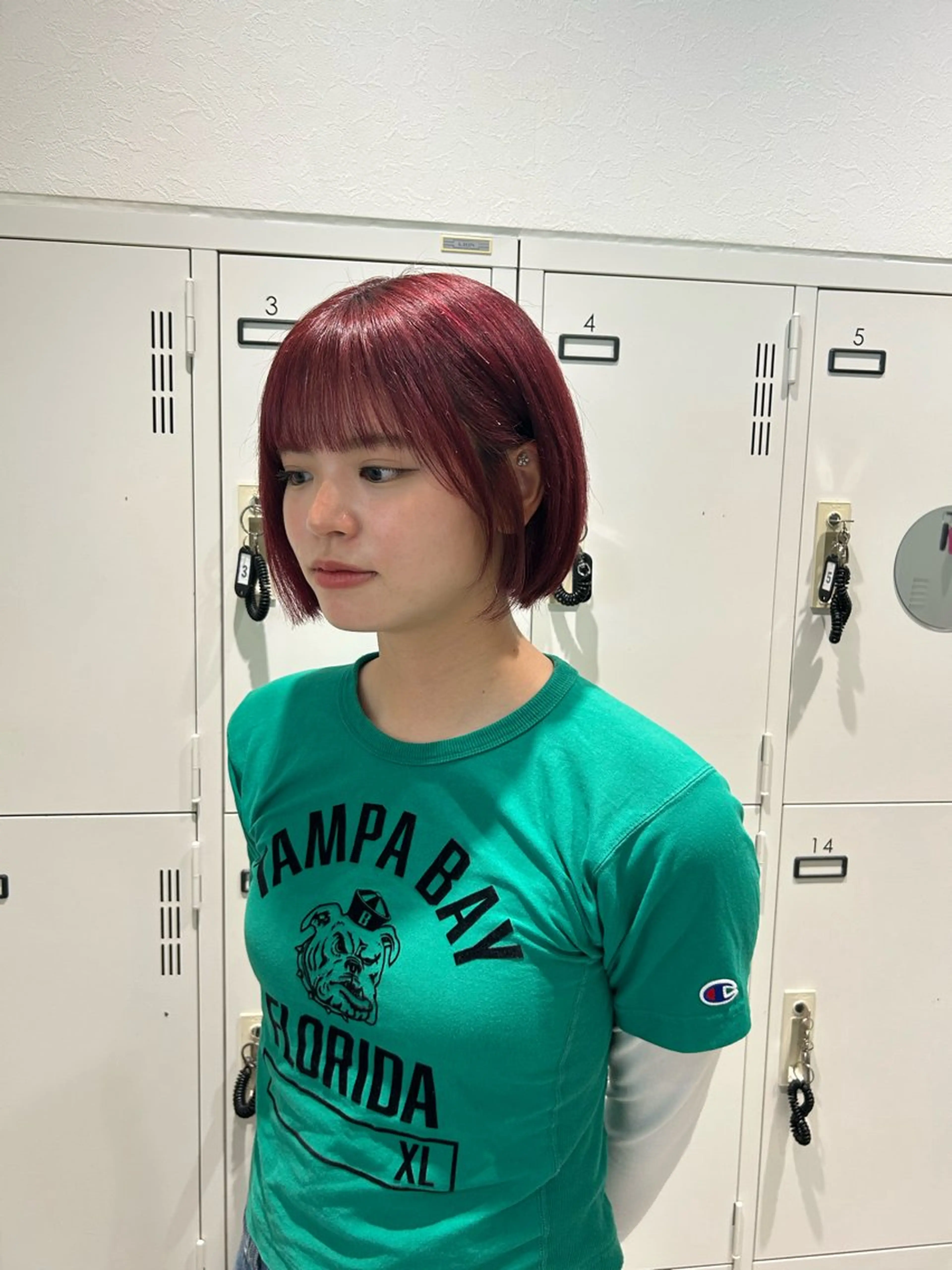 ショート カラー レッドカラー ヘアカラー ピンクカラー🎀/ ミルクティー🍼花音のヘアスタイル